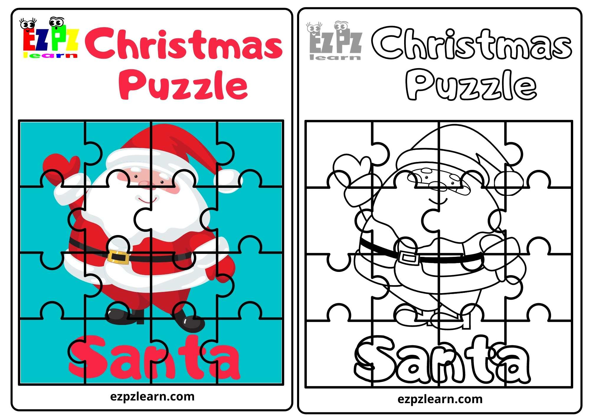 Santa Christmas Puzzle Hard - Ezpzlearn intended for Free Christmas Puzzle Worksheets