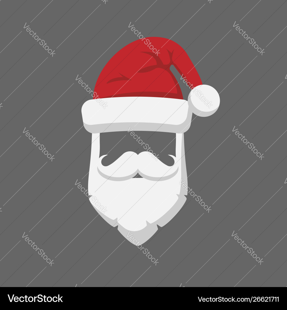 Santa Claus Hat And Beard Template Icon Isolated – Royalty-Free within Printable Santa Hat and Beard
