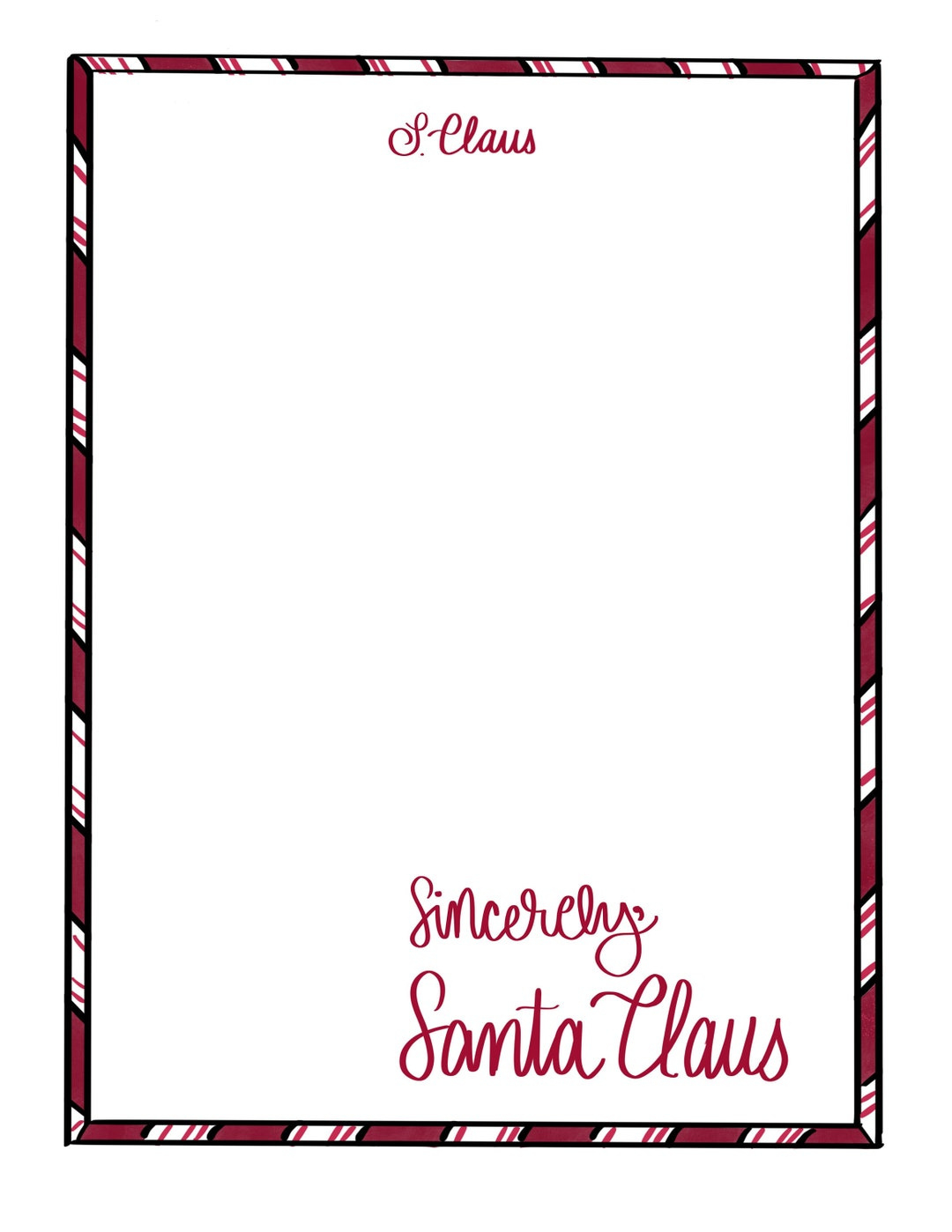Santa Claus Stationery, Letter From Santa Digital Download, Last with regard to Santa Official Letterhead Printable