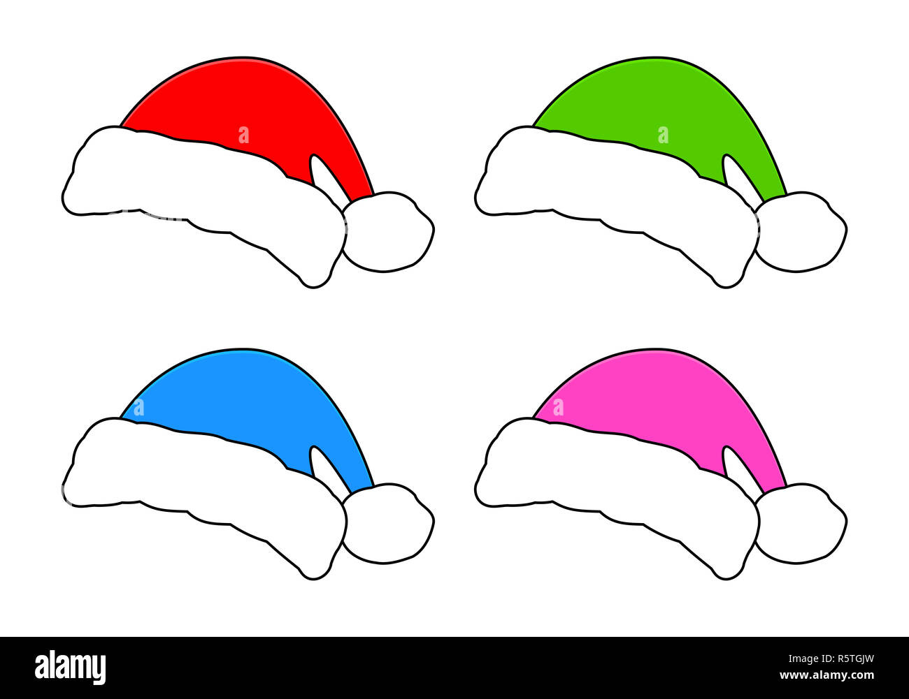 Santa Hat, Christmas Cap Icon Set, Symbol, Design. Winter Vector throughout Printable Mini Santa Hats