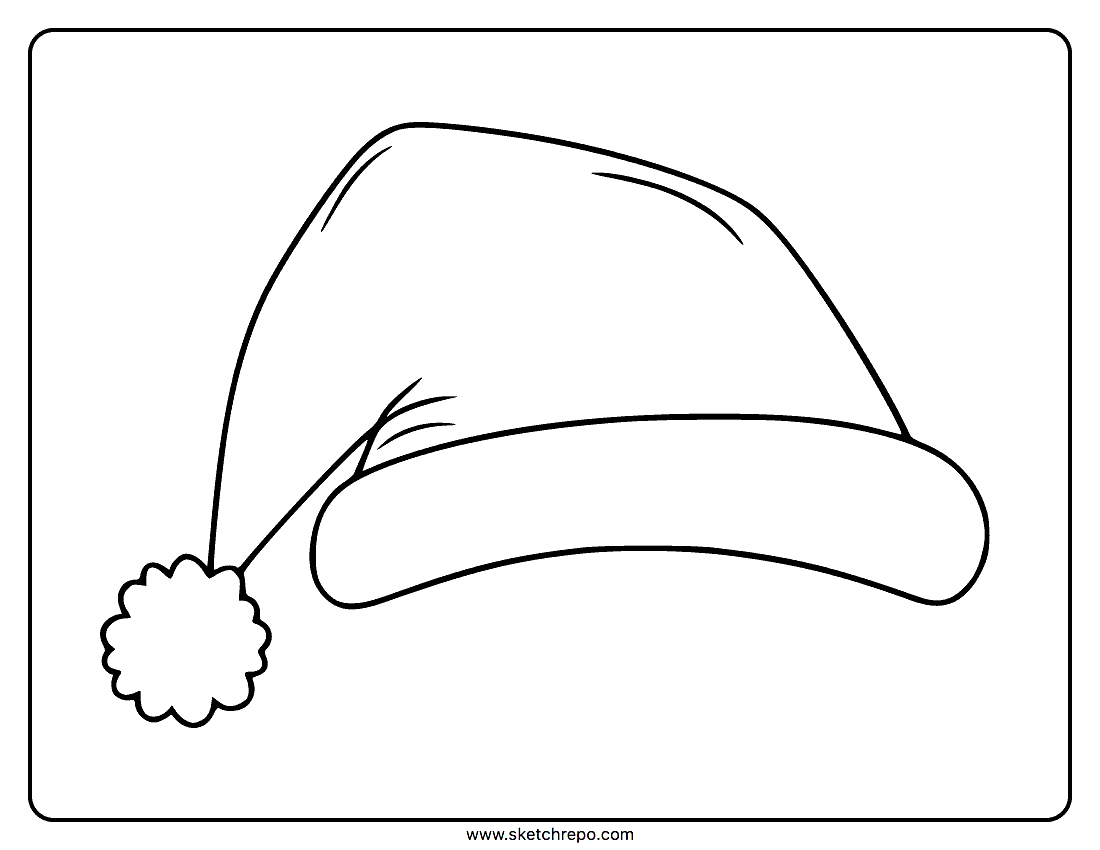 Santa Hat Coloring Page - Sketch Repo with Santa Hat Coloring Pages Printable