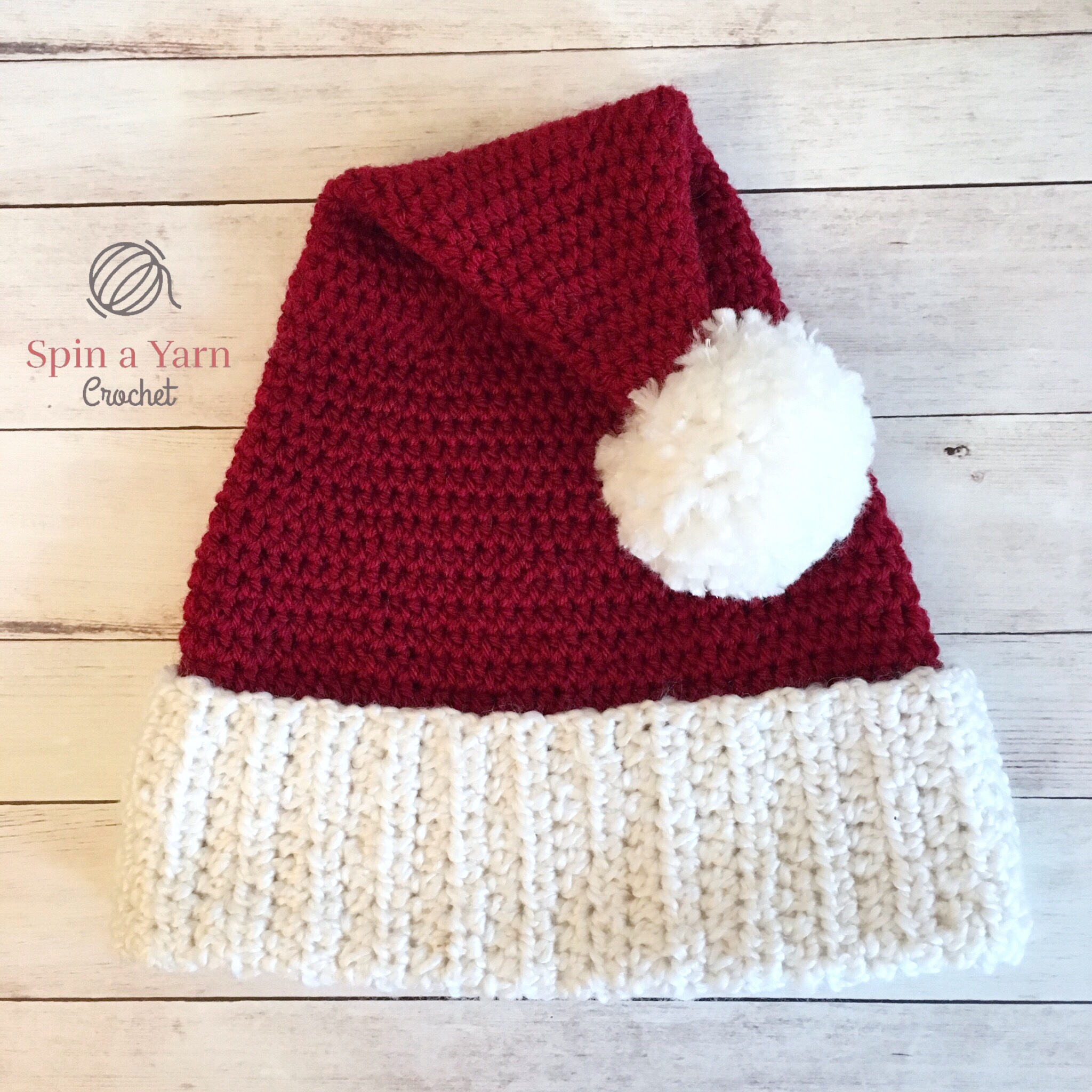 Santa Hat Free Crochet Pattern • Spin A Yarn Crochet with Free Printable Crochet Pattern For Santa Hat