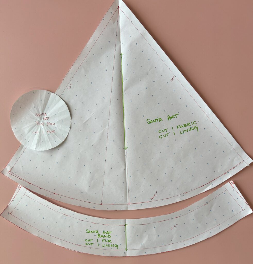 Santa Hat Pattern – Charm Patterns regarding Santa Hat Printable Pattern