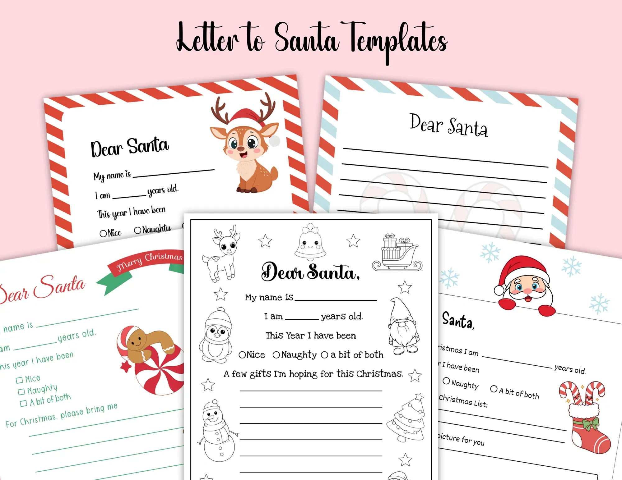 Santa Letter Templates | 15+ Free Pdf Printables intended for Christmas Letter Stencils Printable