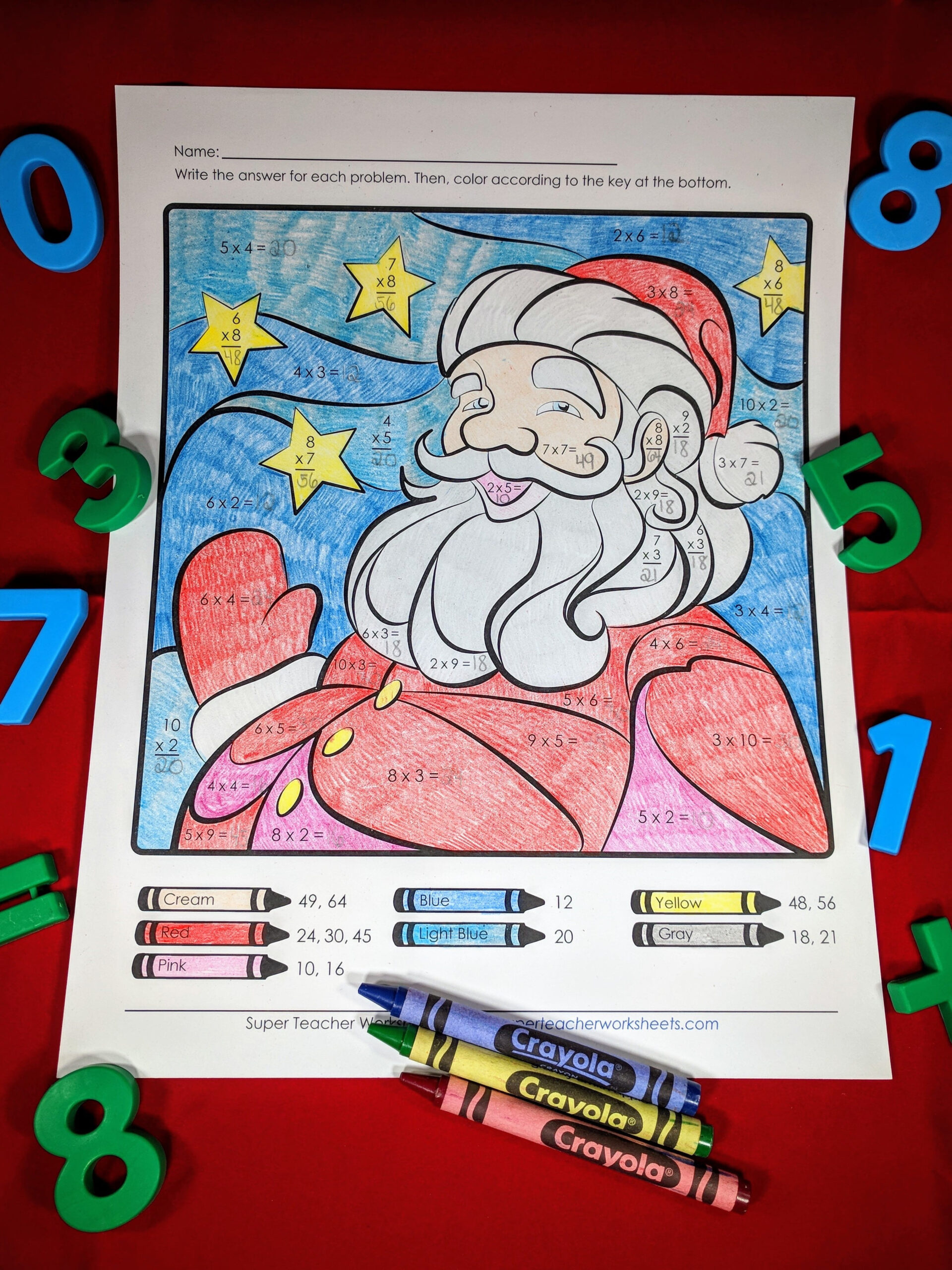 Santa Multiplication Activity inside Father Christmas Super Teacher Worksheets