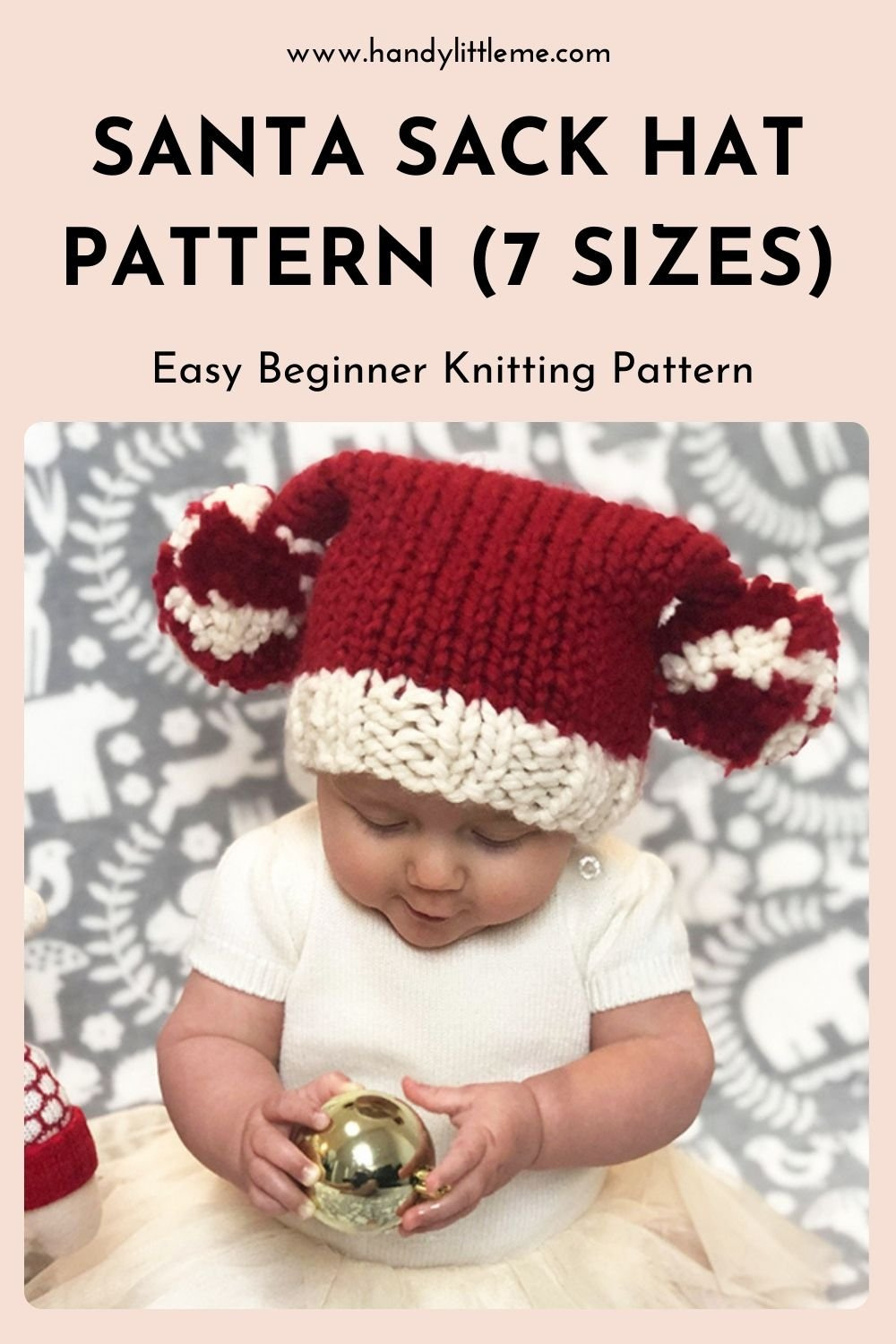 Santa Sack Hat Pattern (7 Sizes) - Handy Little Me inside Free Printable Knit Baby Santa Hat