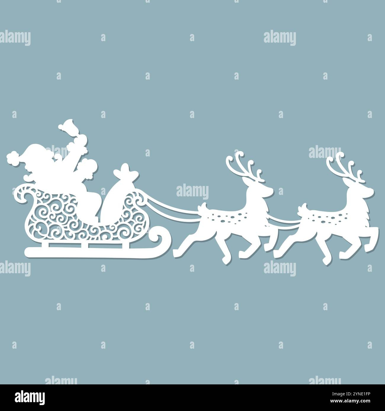 Santa Sleigh Template Stock Vector Images - Alamy throughout Santa Reindeer Sleigh Printable