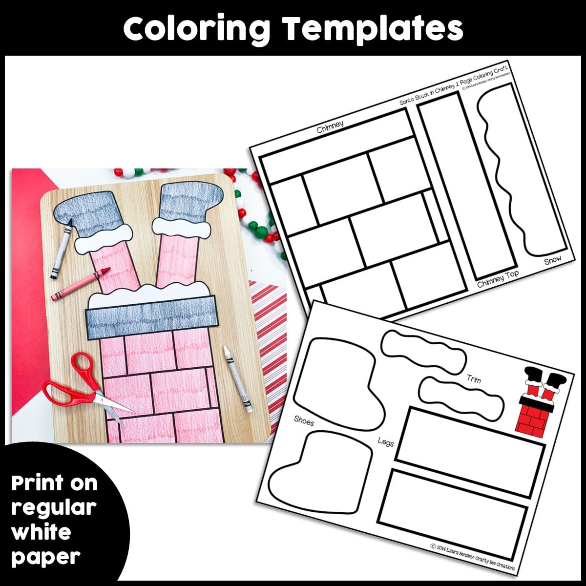 Santa Stuck In Chimney Craft Activity - Crafty Bee Creations intended for Santa Chimney Printable