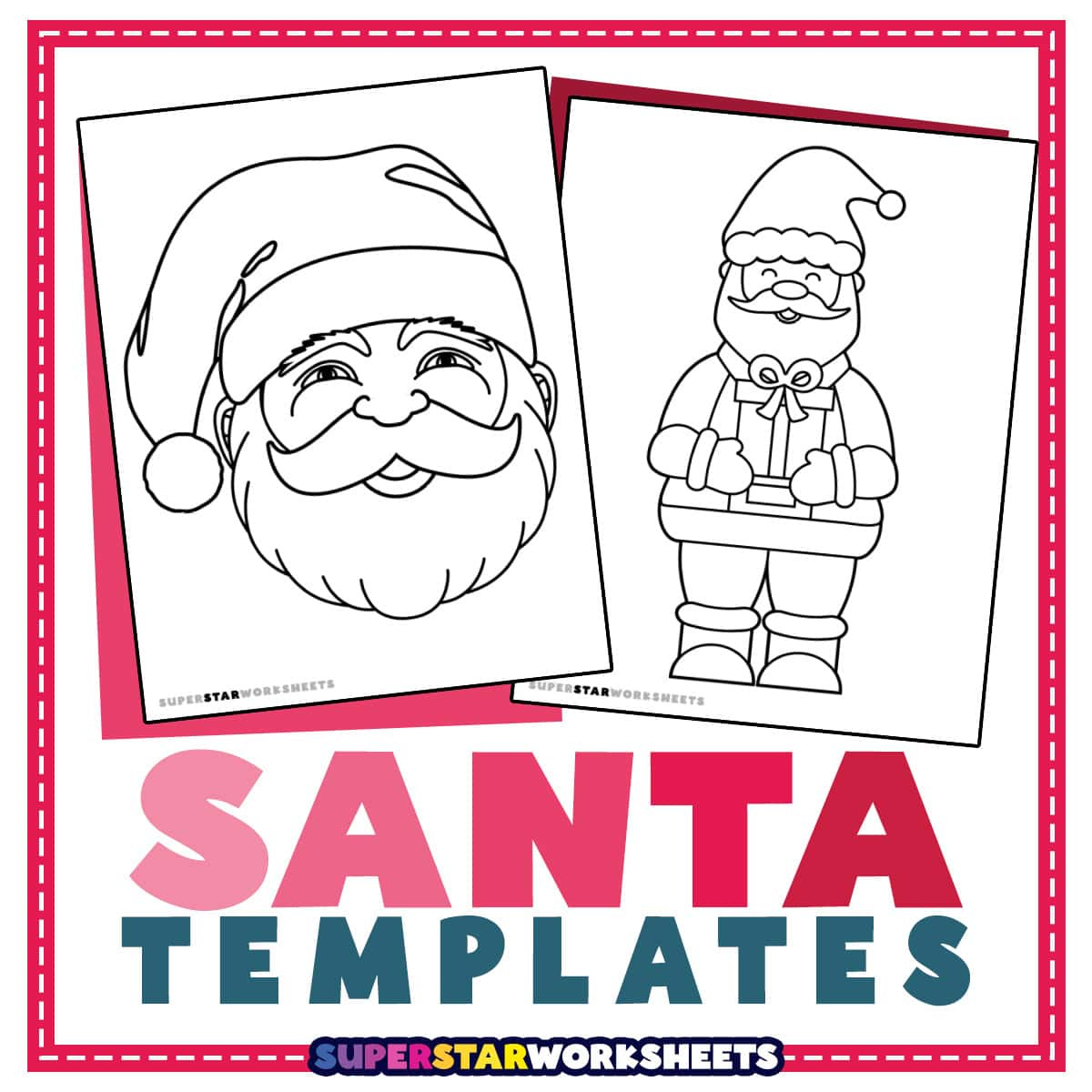Santa Template - Superstar Worksheets with Santa Head Template Printable