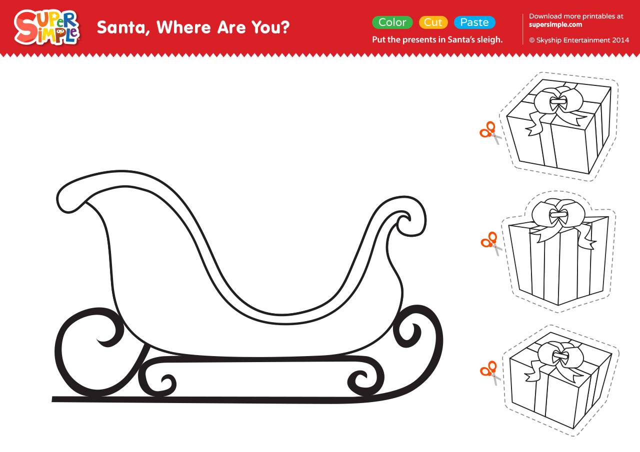 Santa, Where Are You? Worksheet - Put The Presents In Santa'S in Santa Sleigh Printable
