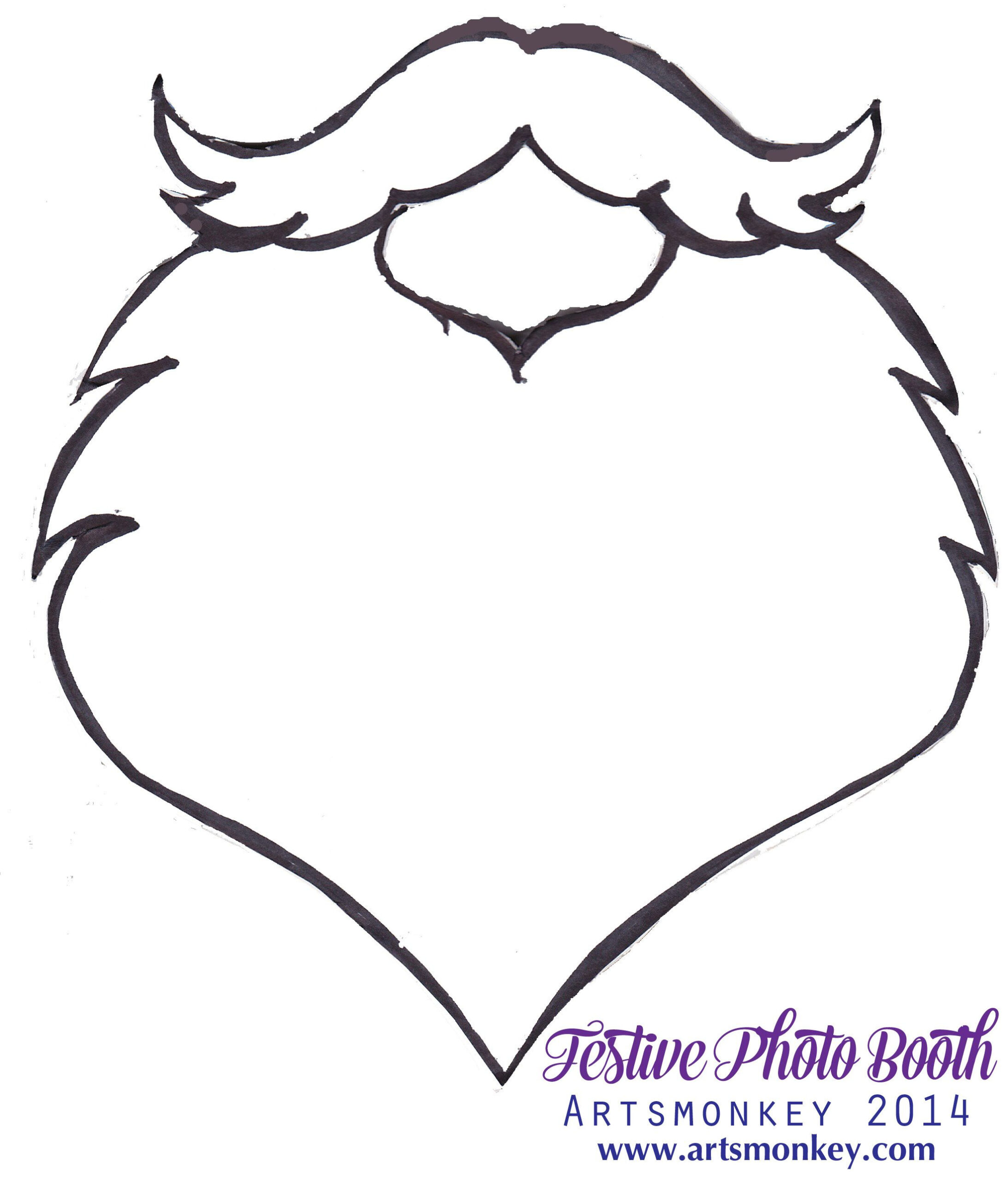 Santa'S Beard For Festive Photo Booth Prop. Paste To Foam Board inside Santa Beard Cutout Printable