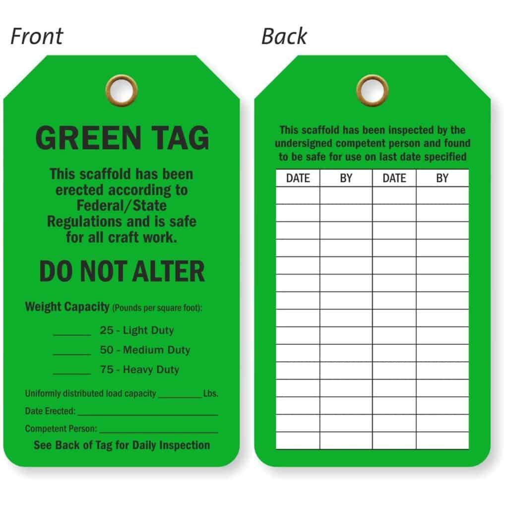 Scaffold Inspection Tags - Your Site Safety Product Specialist | Apac for Free Printable Scaffold Inspection Tags