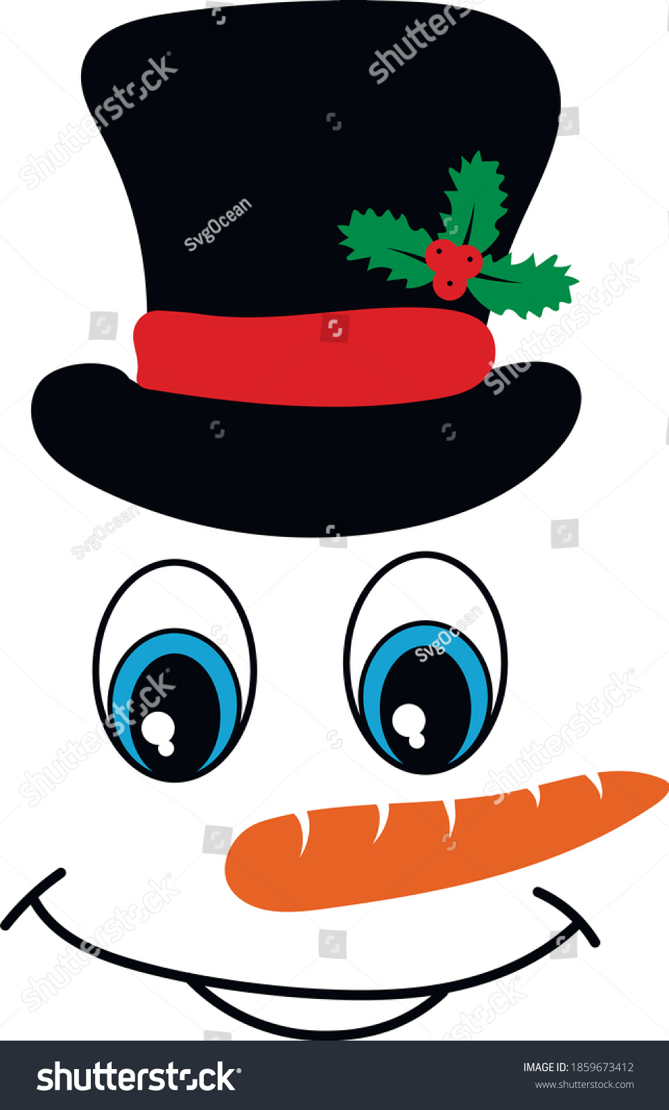 Schneemann Gesicht Symbol. Funny Snowman Auf: Stock-Vektorgrafik intended for Free Printable Snowman Eyes