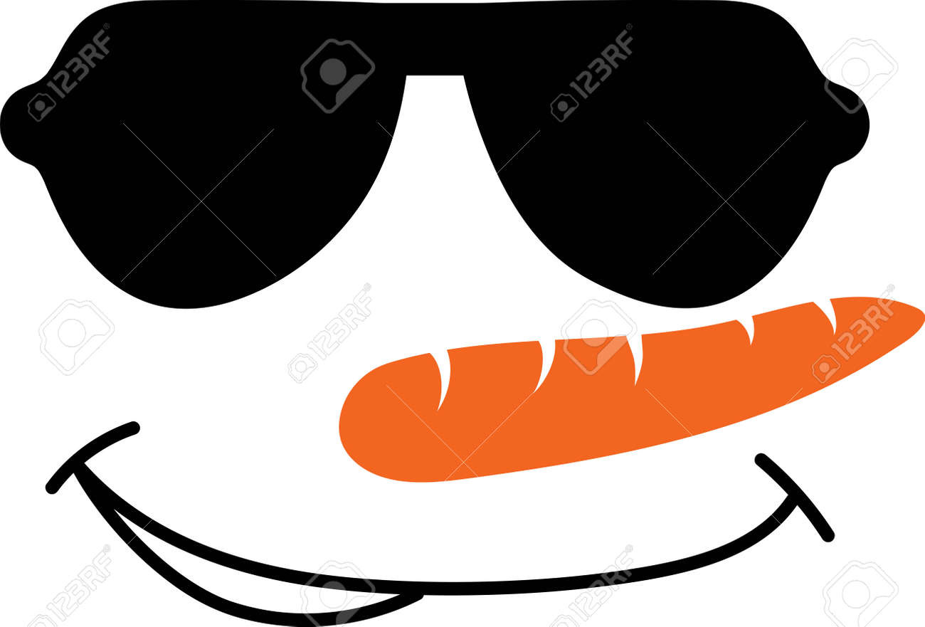Schneemann-Gesicht-Symbol. Lustiger Schneemann Mit Brille, Große inside Printable Snowman Eyes
