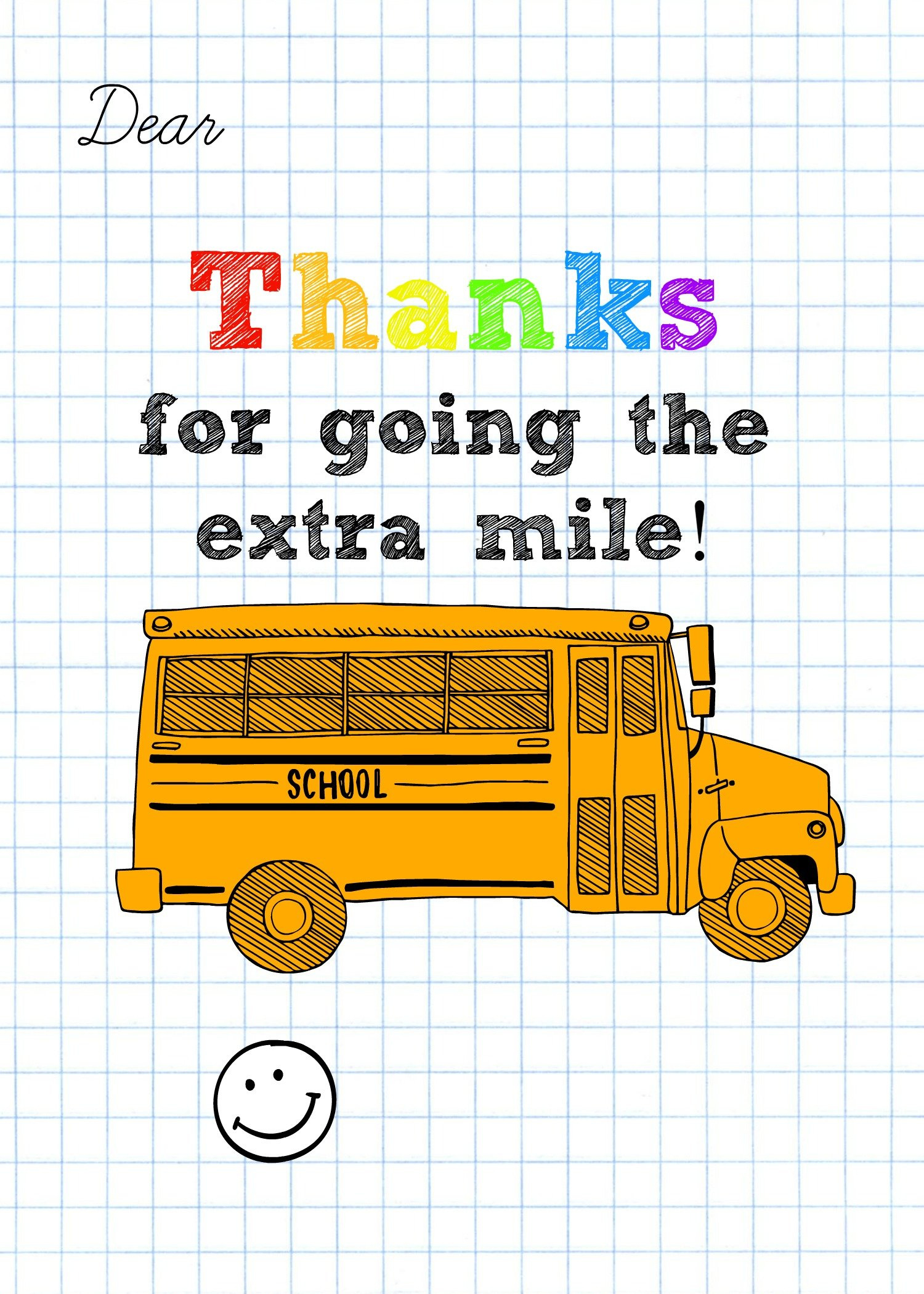 School Bus Driver Gifts Funny School , Cute School Bus Driver in Free Printable Thank You Cards For Bus Driver