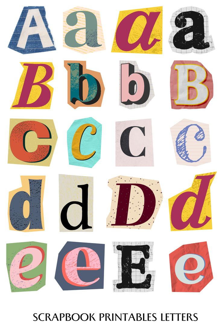 Scrapbook Letters Printable inside Free Printable Scrapbook Letters Alphabet