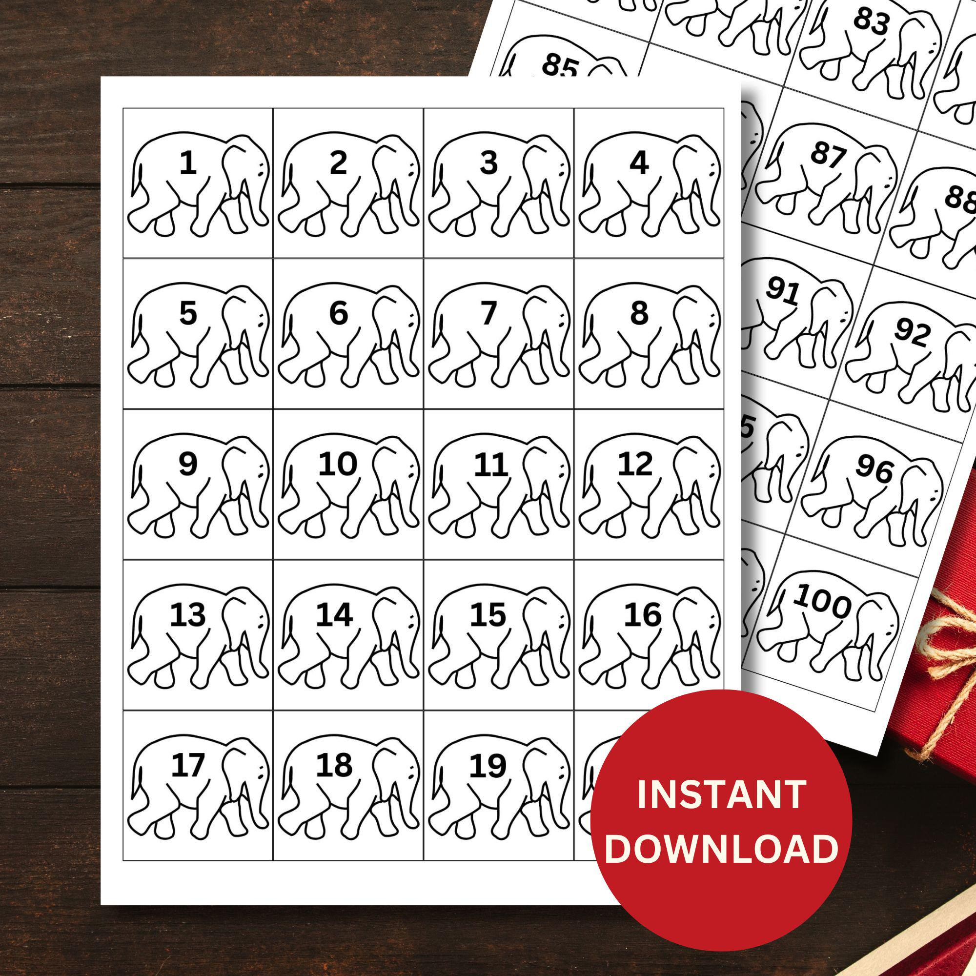 Secret Number - Etsy in White Elephant Numbers Printable Free 1-40