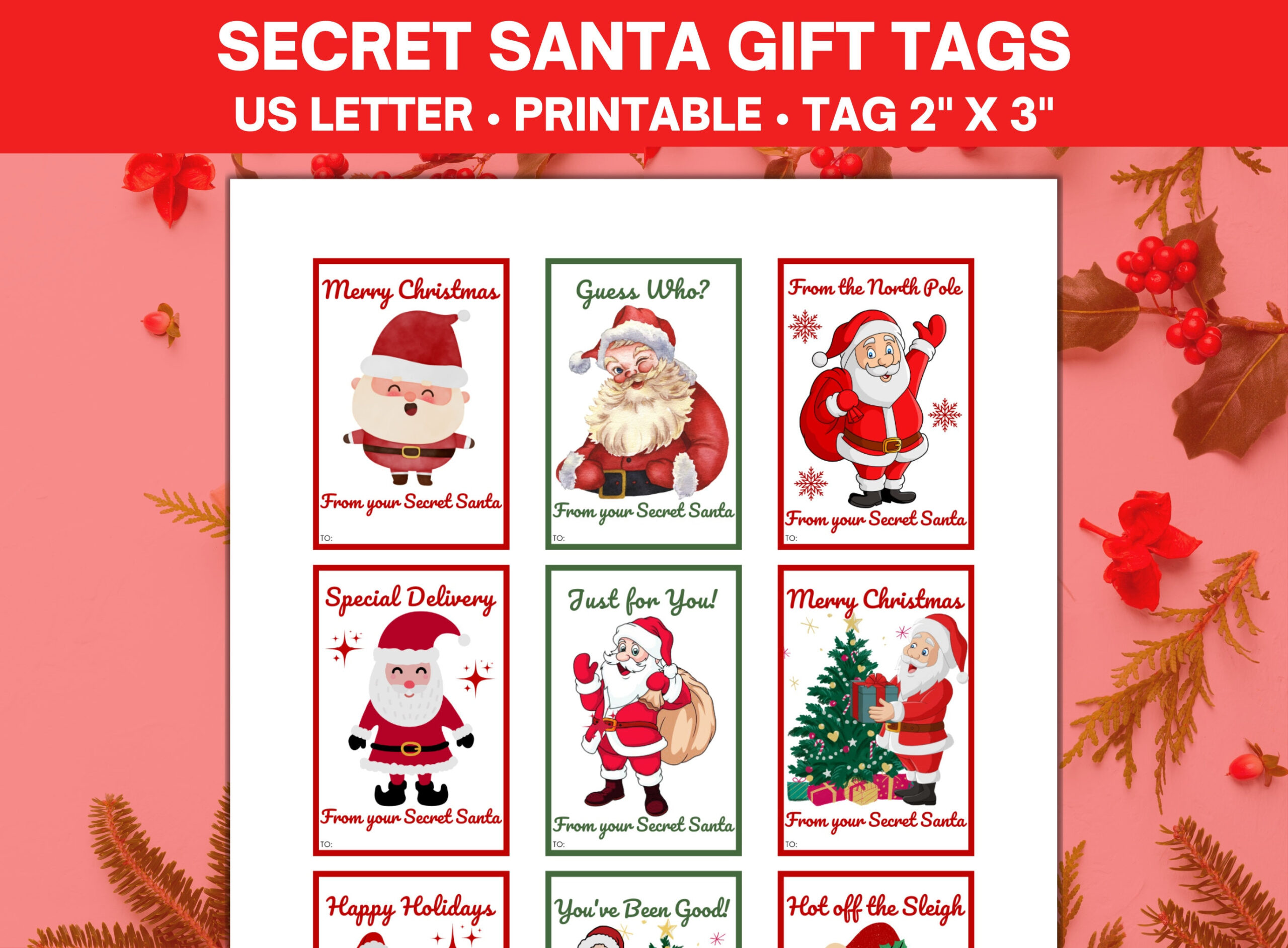 Secret Santa Gift Tags Printable, From Santa Gift Tags, Santa Gift with regard to Christmas Gift Tags From Secret Santa Printable