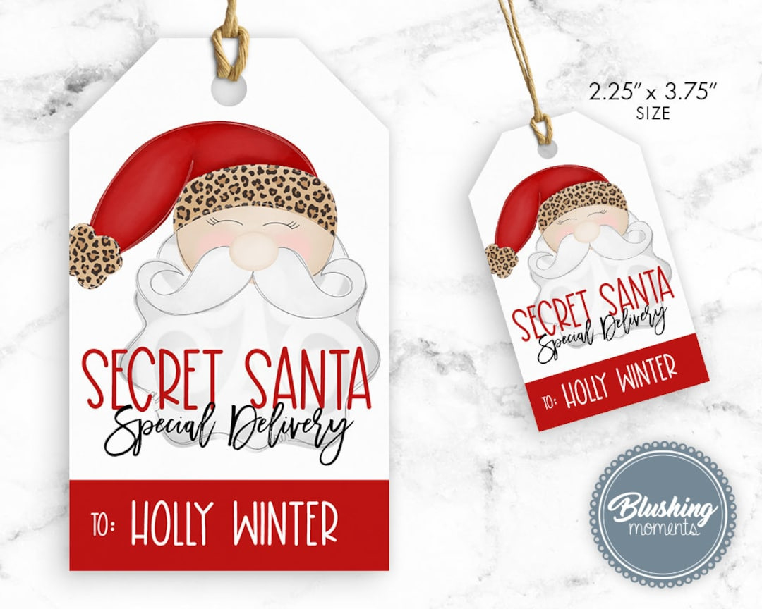 Secret Santa Tags-Printable Christmas Secret Santa Claus Special for Christmas Gift Tags From Secret Santa Printable