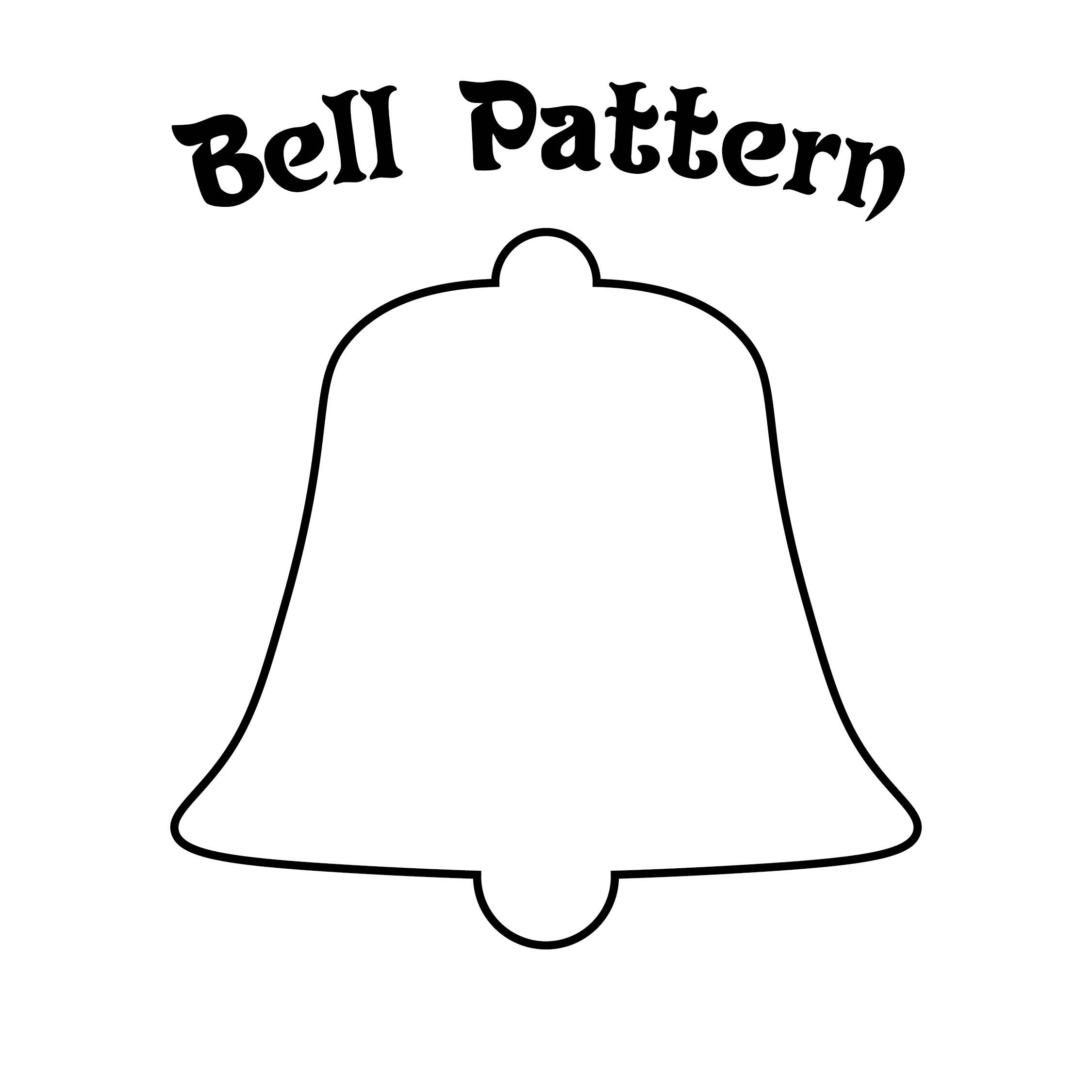 Shop Bell Pattern Printable Shop with regard to Christmas Bell Outline Printable