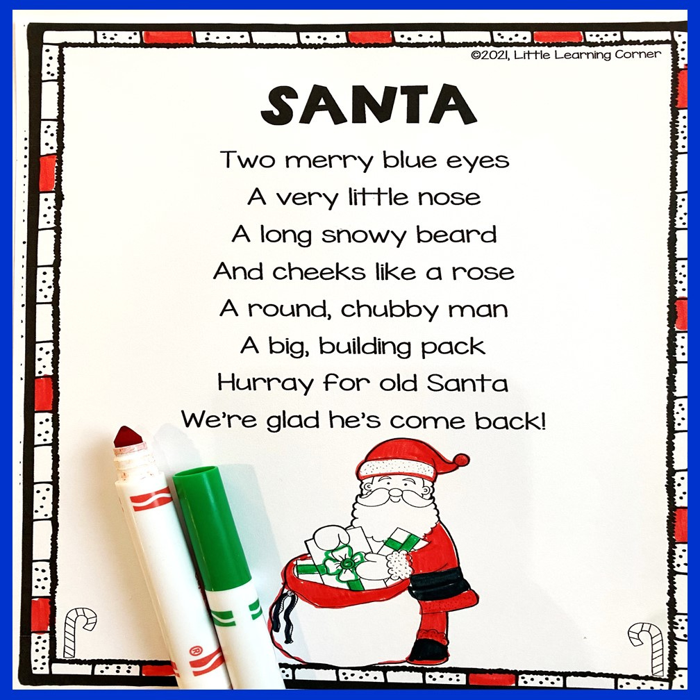Short Christmas Poems For Kids | Free Printable - Little Learning inside Short Christmas Speech For Kids Printable