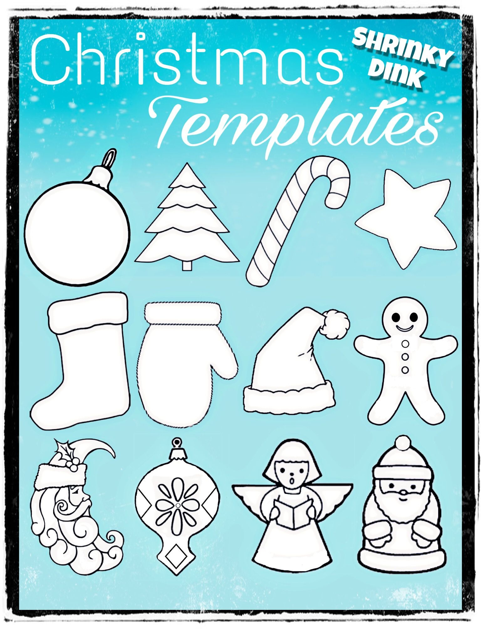 Shrinky Dink Templates Free Printable pertaining to Shrinky Dink Templates Free Printable Christmas