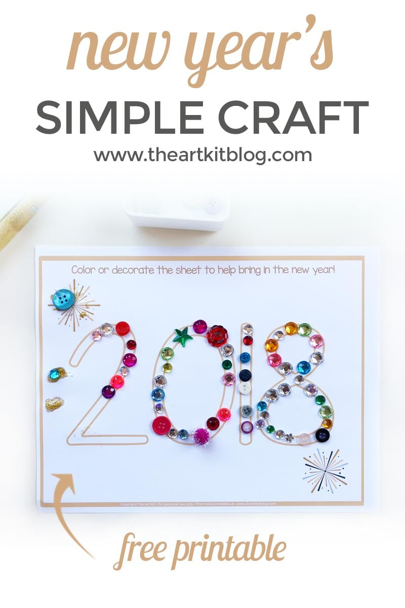 Simple New Year&amp;#039;S Craft For Kids {Free Printable} - The Art Kit within New Years Craft Preschool Printable
