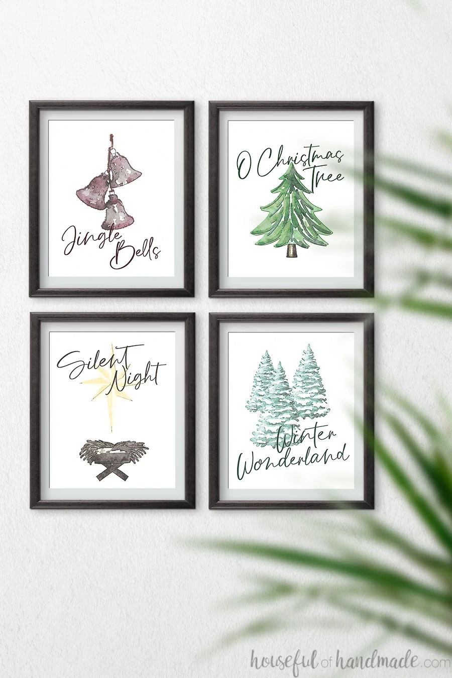 Simple Watercolor Christmas Printables {7 Days Of Paper Christmas inside Minimalist Christmas Wall Art Printable