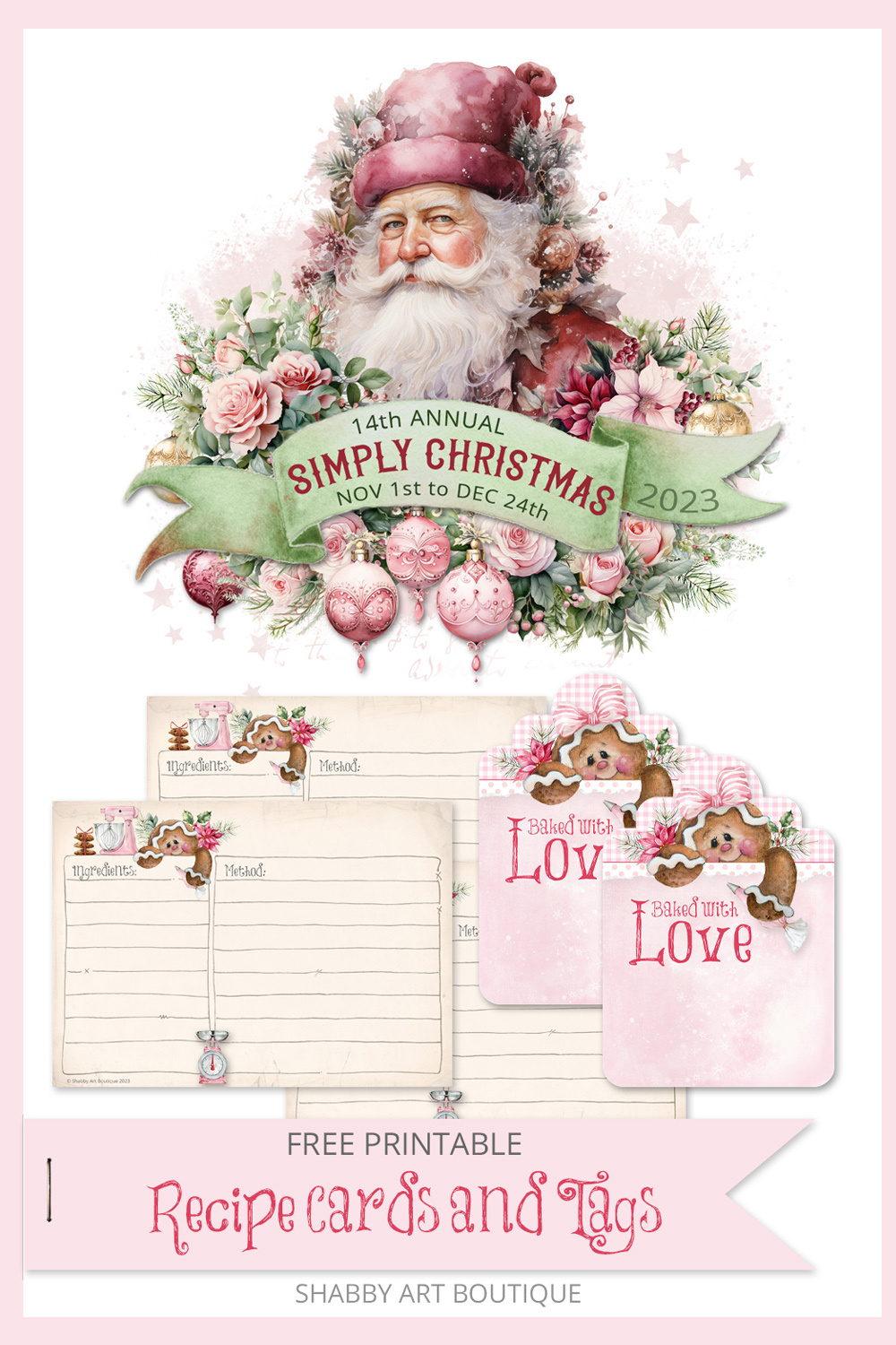 Simply Christmas: Free Printable Recipe Cards And Tags - Shabby for Free Printable Christmas Recipe Tags