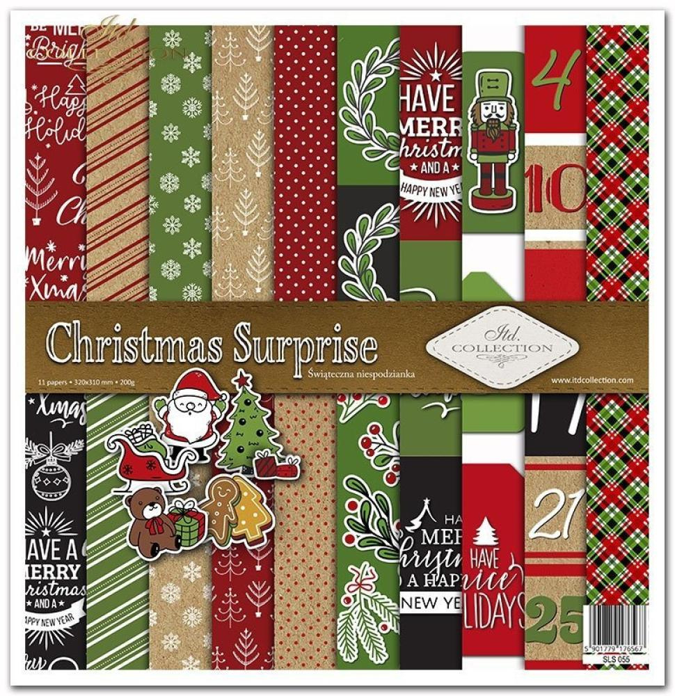 Sls055 Itd Collection 12X12 Paper Pad Christmas Surprise pertaining to Printable Christmas Scrapbook Paper