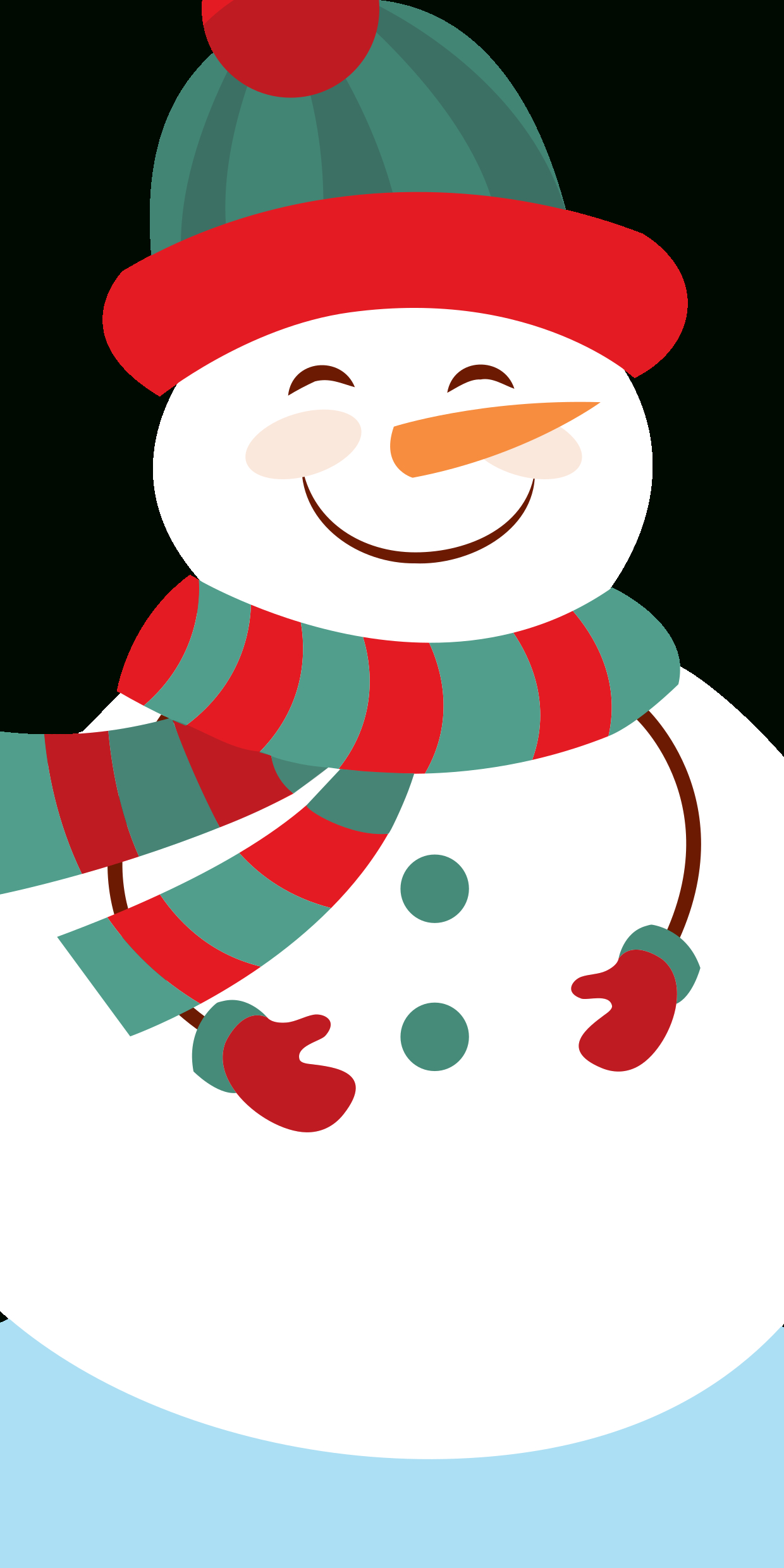 Smiling Snowman With A Scarf, Hat And Gloves Sign Template in Printable Snowman Scarf and Hat