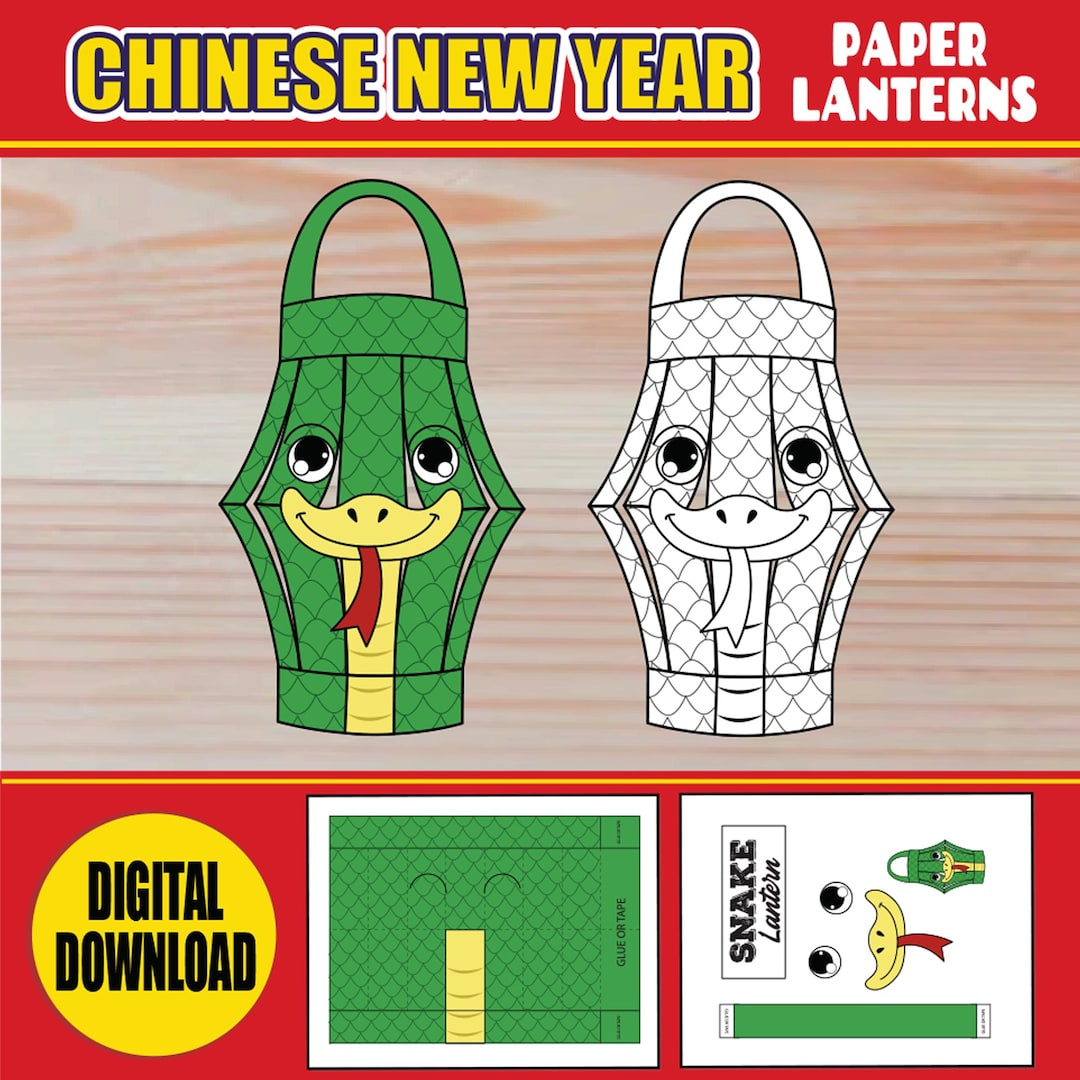 Snake Paper Lantern Crafts | Chinese New Year Printable Year Of in Printable Chinese New Year Lantern