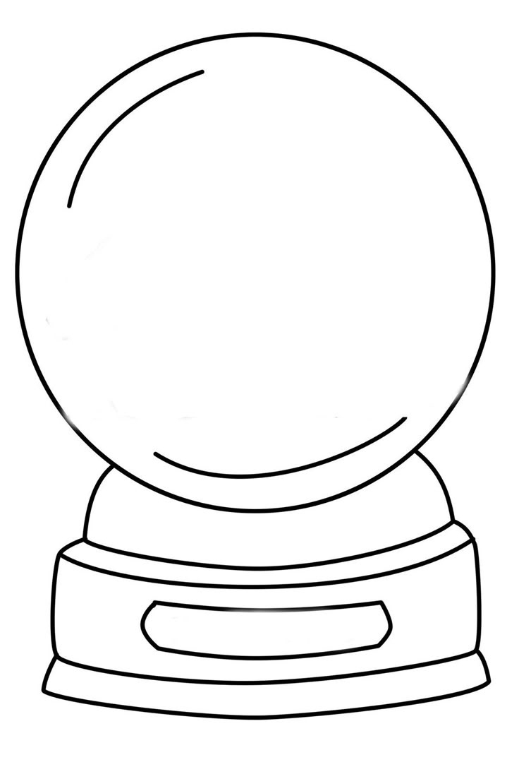 Snow Globe Template Printable Sketch Coloring Page with regard to Snow Globe Template Printable
