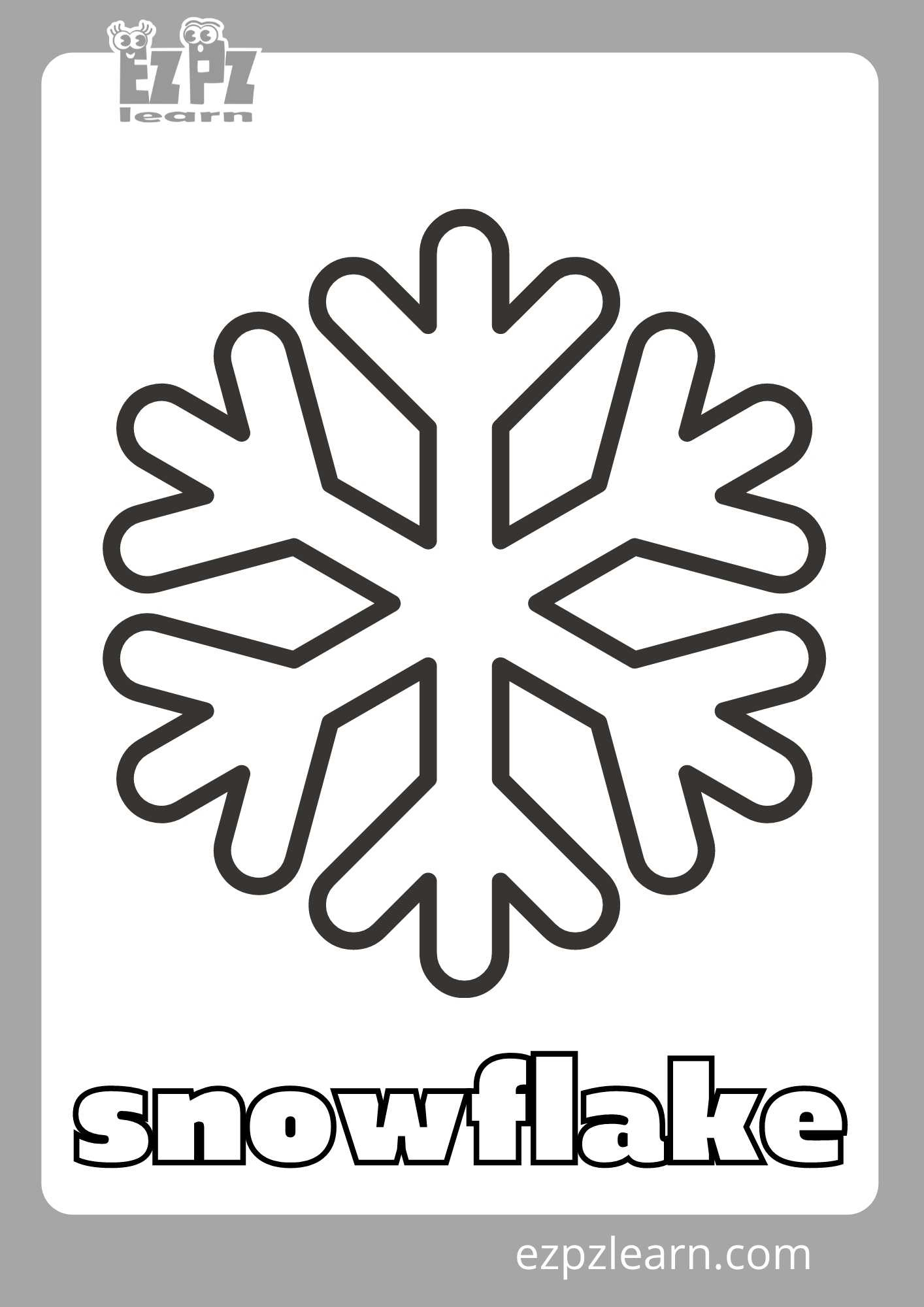 Snowflake Coloring Page - Ezpzlearn with Snowflake Coloring Pages Printable