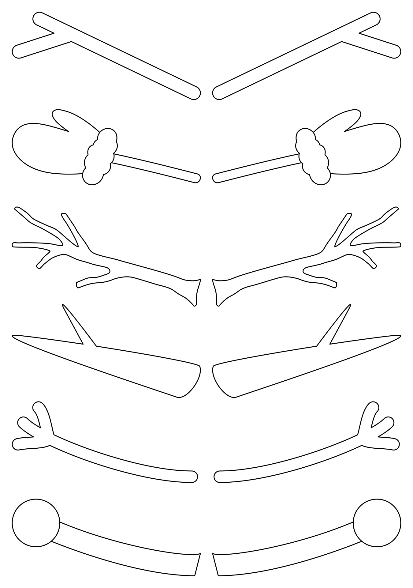 Snowman Arms Template - 11 Free Pdf Printables | Printablee regarding Printable Snowman Hands