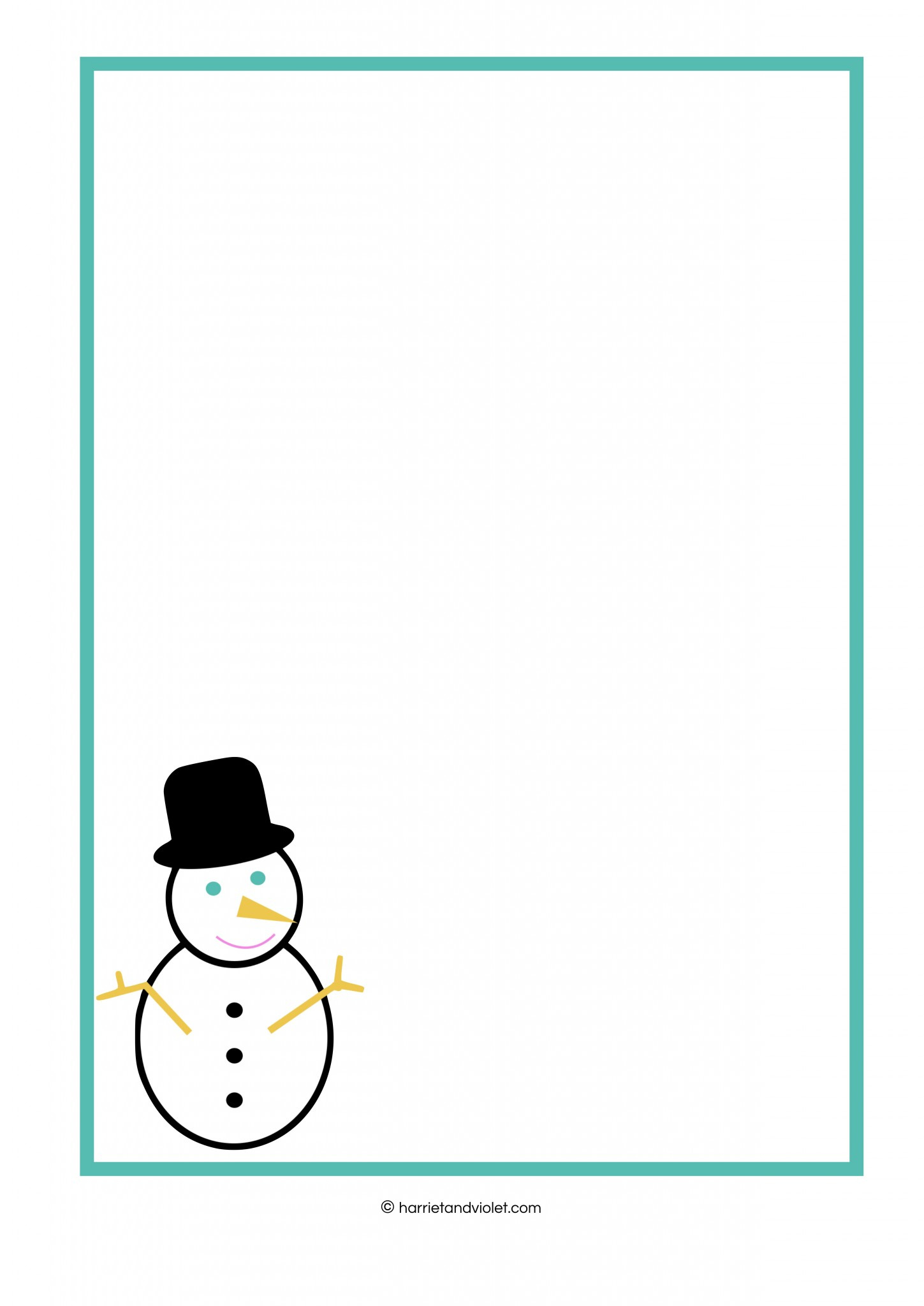 Snowman Christmas Border Paper - Printable Teaching Resources throughout Printable Snowman Writing Paper