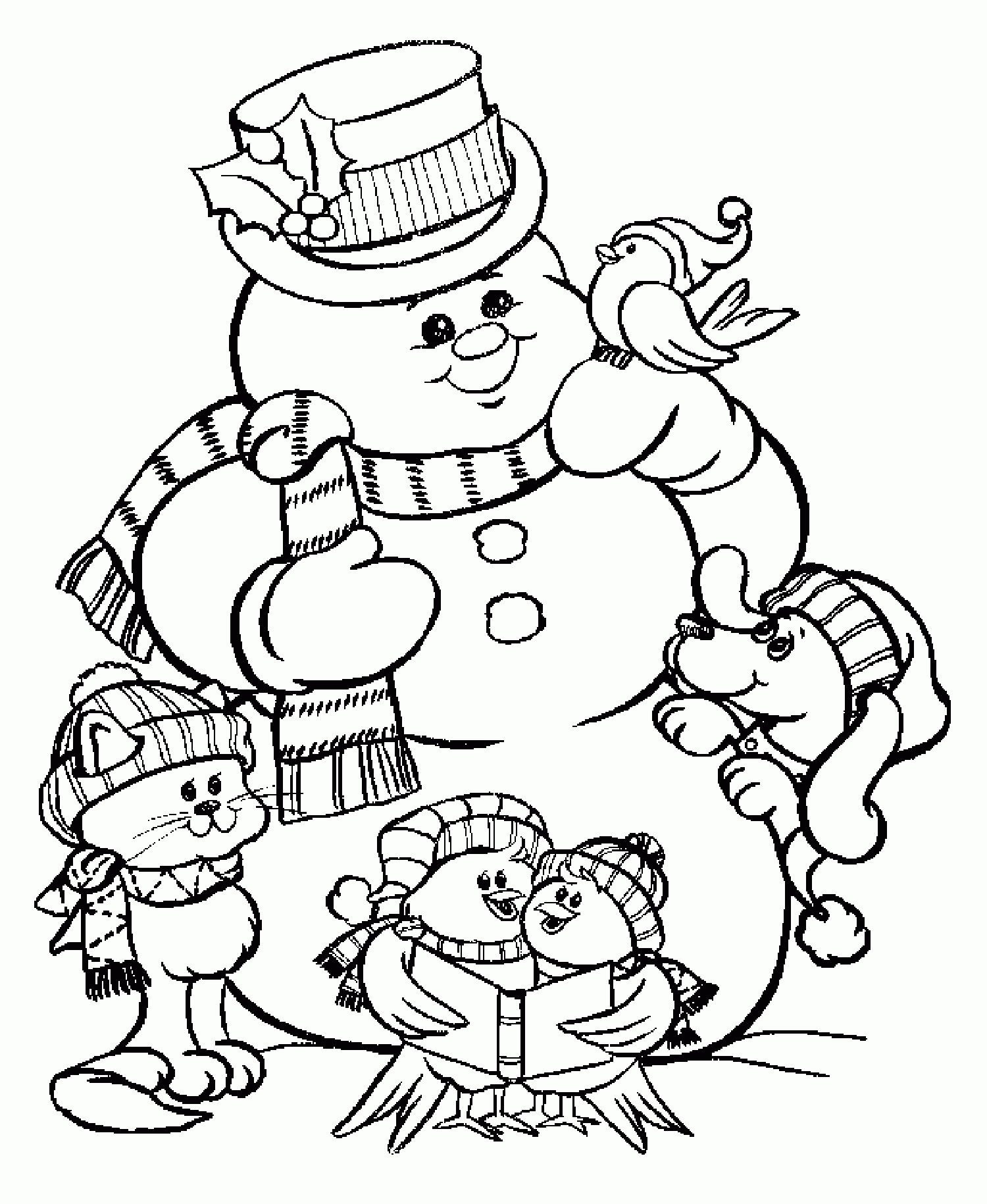 Snowman - Christmas Coloring Pages For Adults regarding Christmas Coloring Pages Printable Snowman