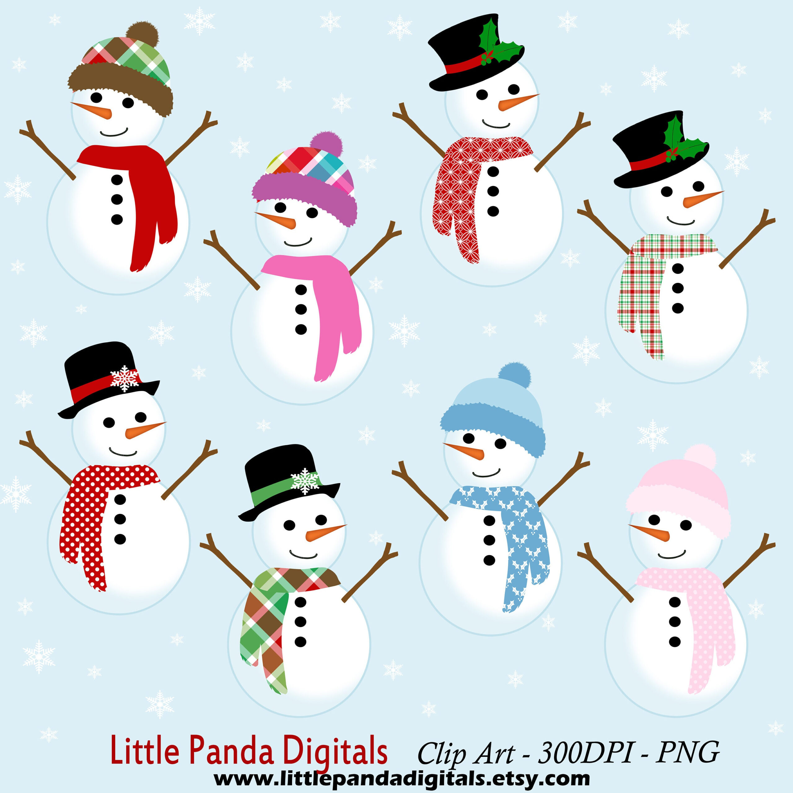 Snowman Clipart, Winter Fun, Christmas Scrapbook, Cute Snowman in Printable Snowman Clipart