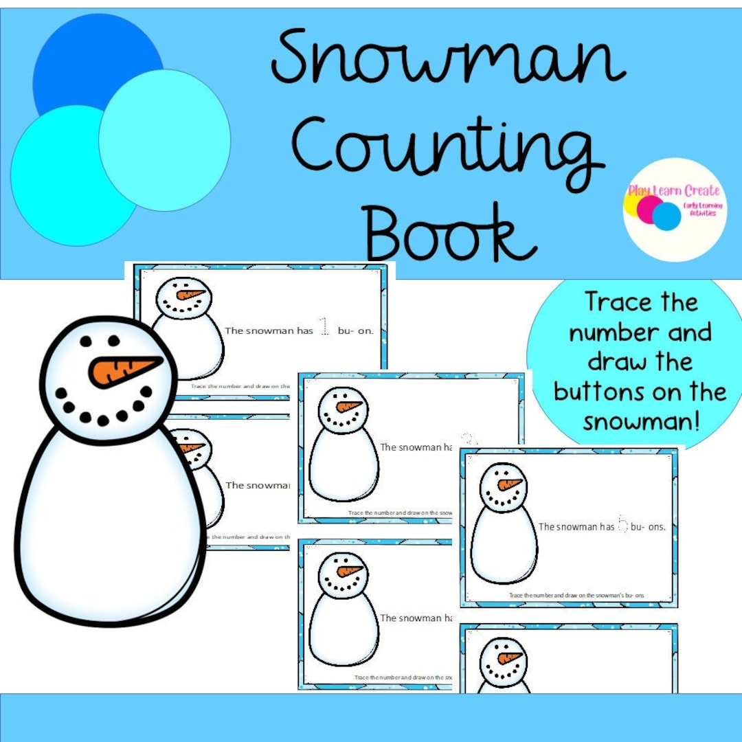 Snowman Counting Book, For Preschool, Prek And Kindergarten with Printable Snowman Book