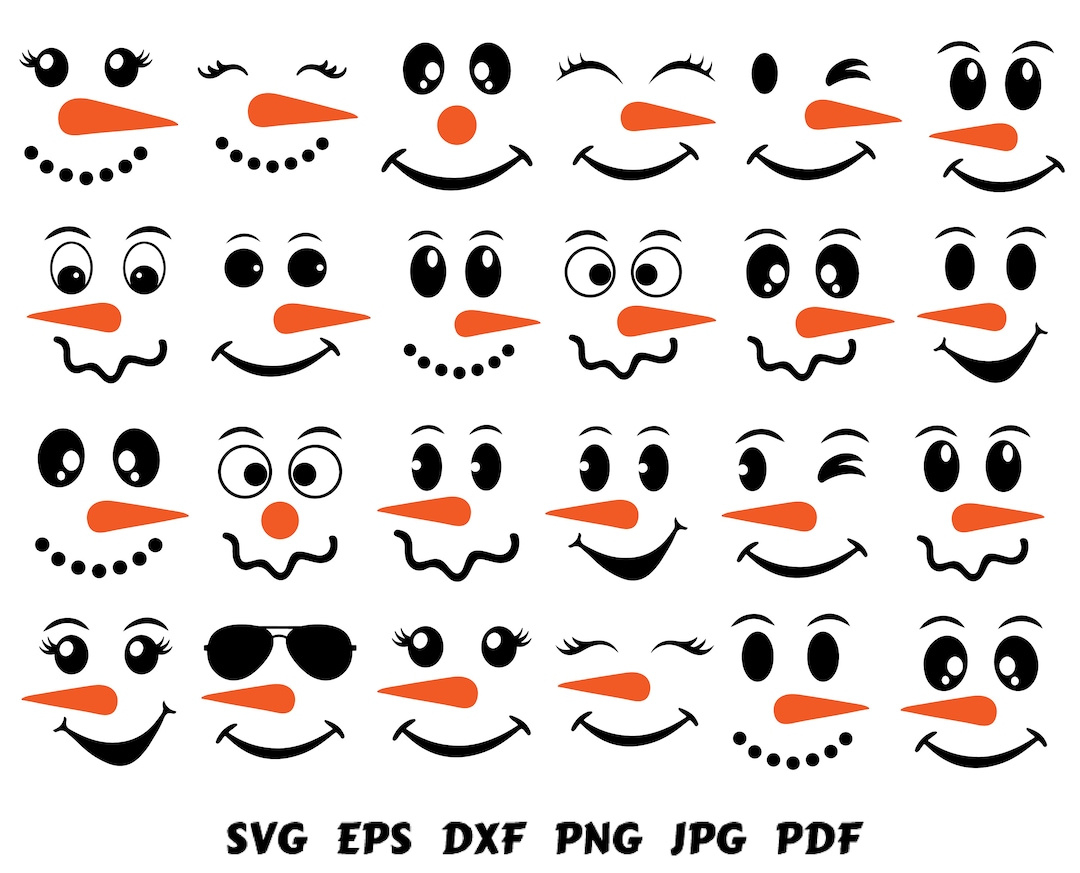 Snowman Faces Svg Snowman Svg Snowman Clipart Christmas Svg Snowman Cut File Snowman Cricut Christmas Cut File Cricut Printable Snowman Png - Etsy in Printable Snowman Faces Free