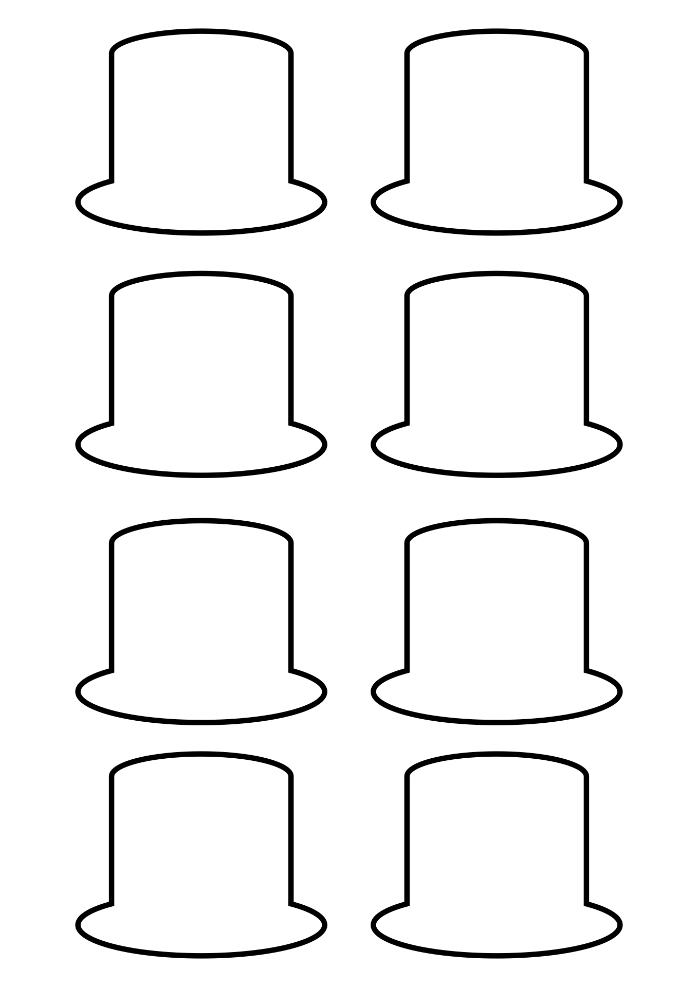 Snowman Hat Template Free Printable for Black Snowman Hat Printable