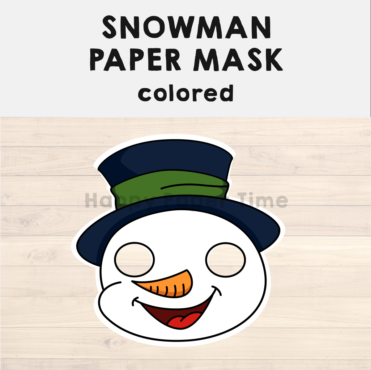 Snowman Paper Mask Printable Christmas Costume Craft Activity with regard to Snowman Mask Printable