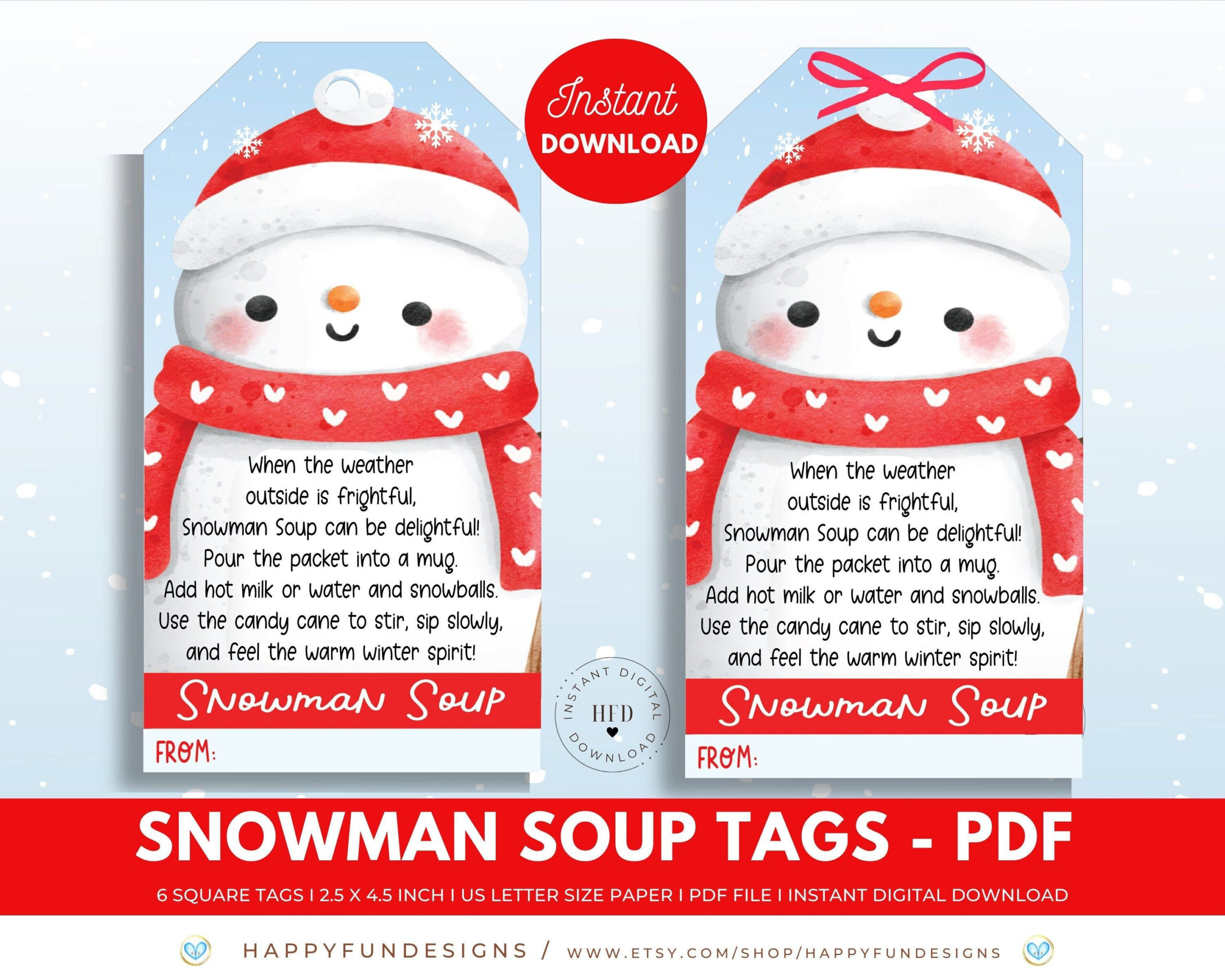 Snowman Soup Tag Printable, Snowman Soup Treat Bag Topper, Pta regarding Free Printable Snowman Soup Poem Tags