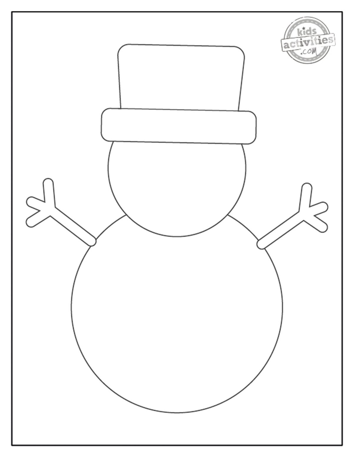Snowman Template For Kids Crafts Kids Activities Blog intended for Cut Out Snowman Template Printable