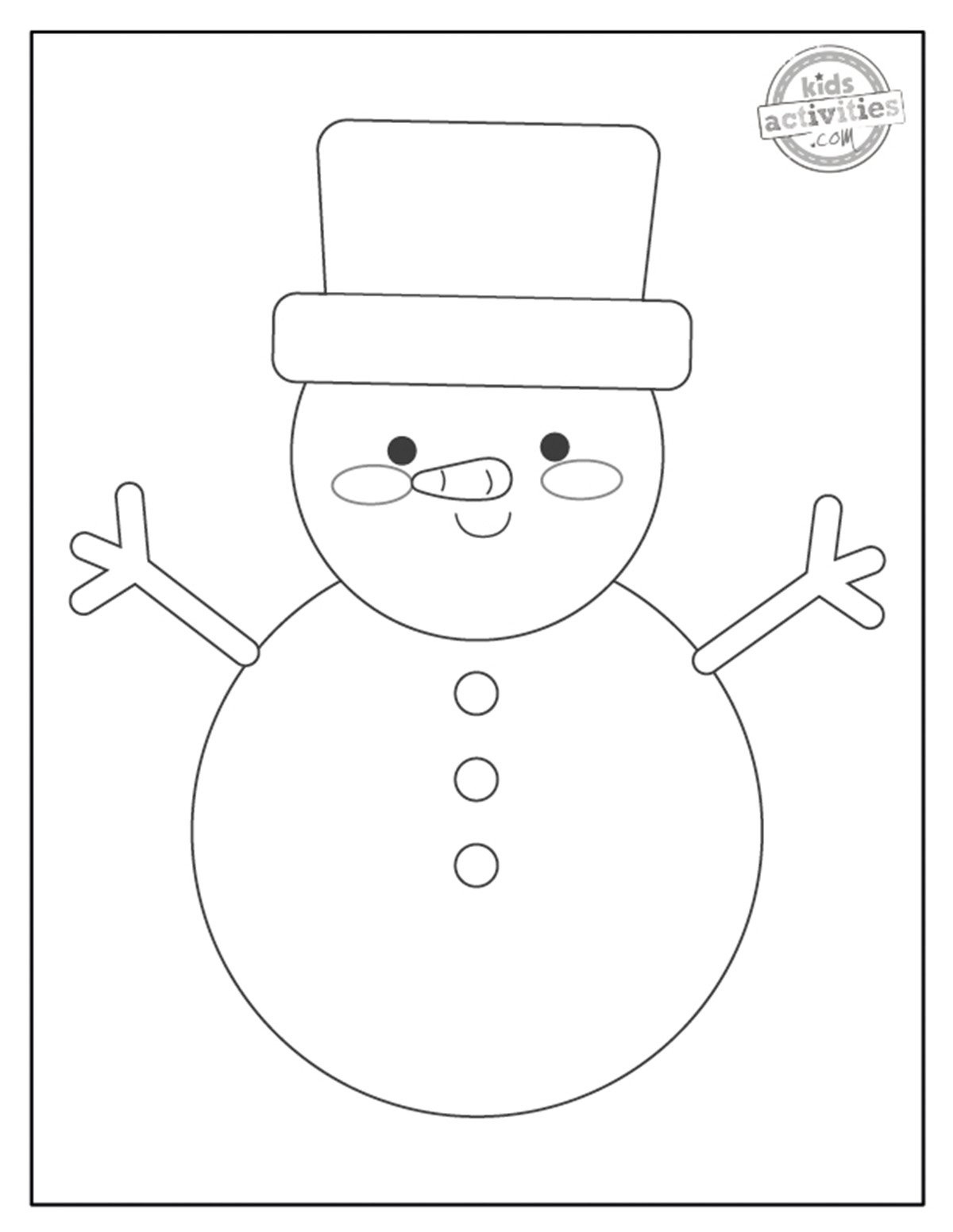 Snowman Template For Kids Crafts Kids Activities Blog within Printable Snowman Picture