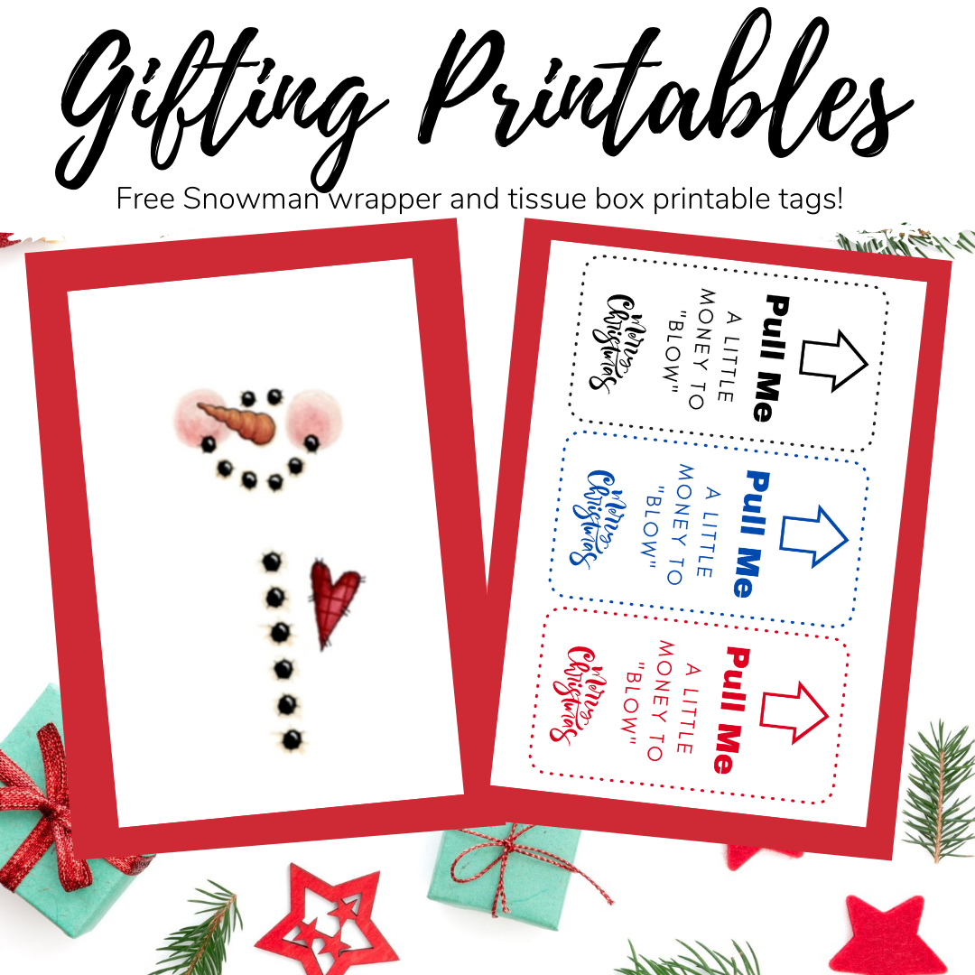 Snowman Wrapper And Tissue Box Gift Tags - Clutterbug in Printable Snowman Wrapper