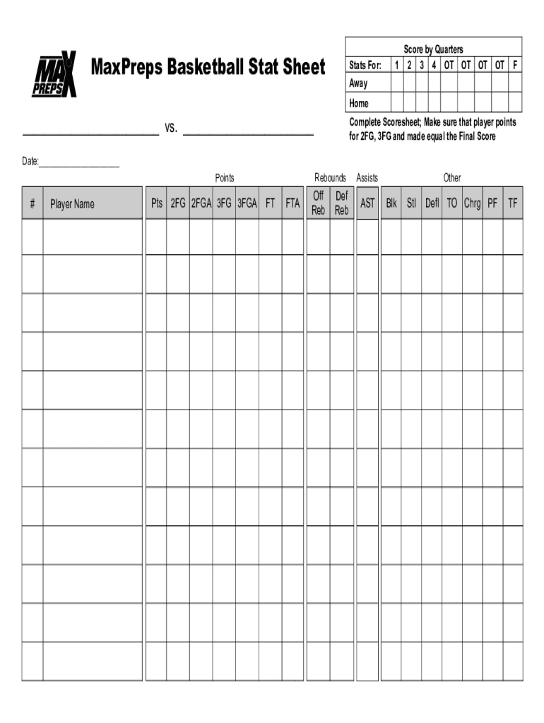 South High Bison Athletics Maxpreps Basketball Form - Fill Online pertaining to Basketball Stat Sheet Template Free Download