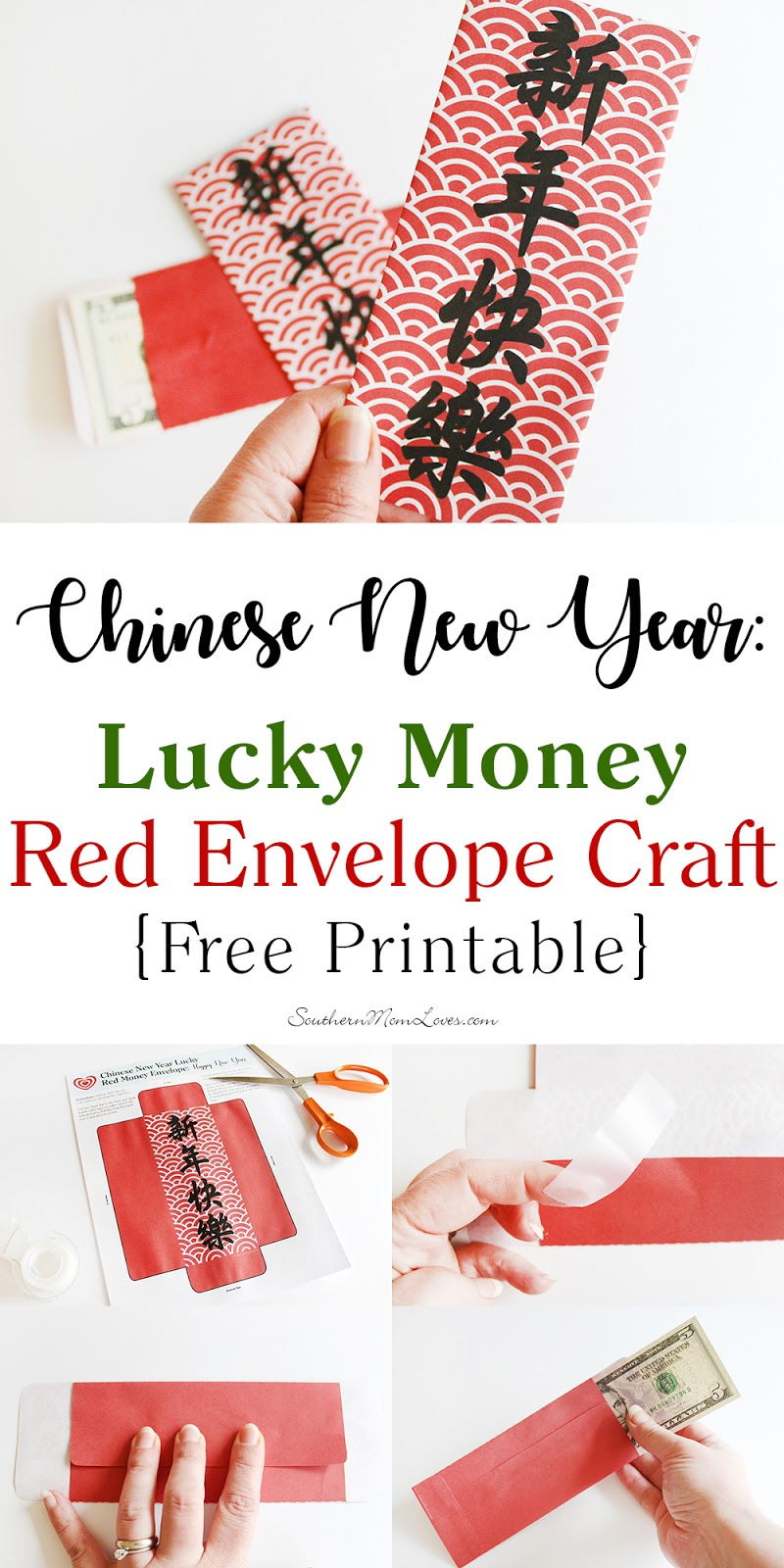 Southern Mom Loves: Chinese New Year: Lucky Money Red Envelope for Chinese New Year Lucky Money Envelopes+Printable