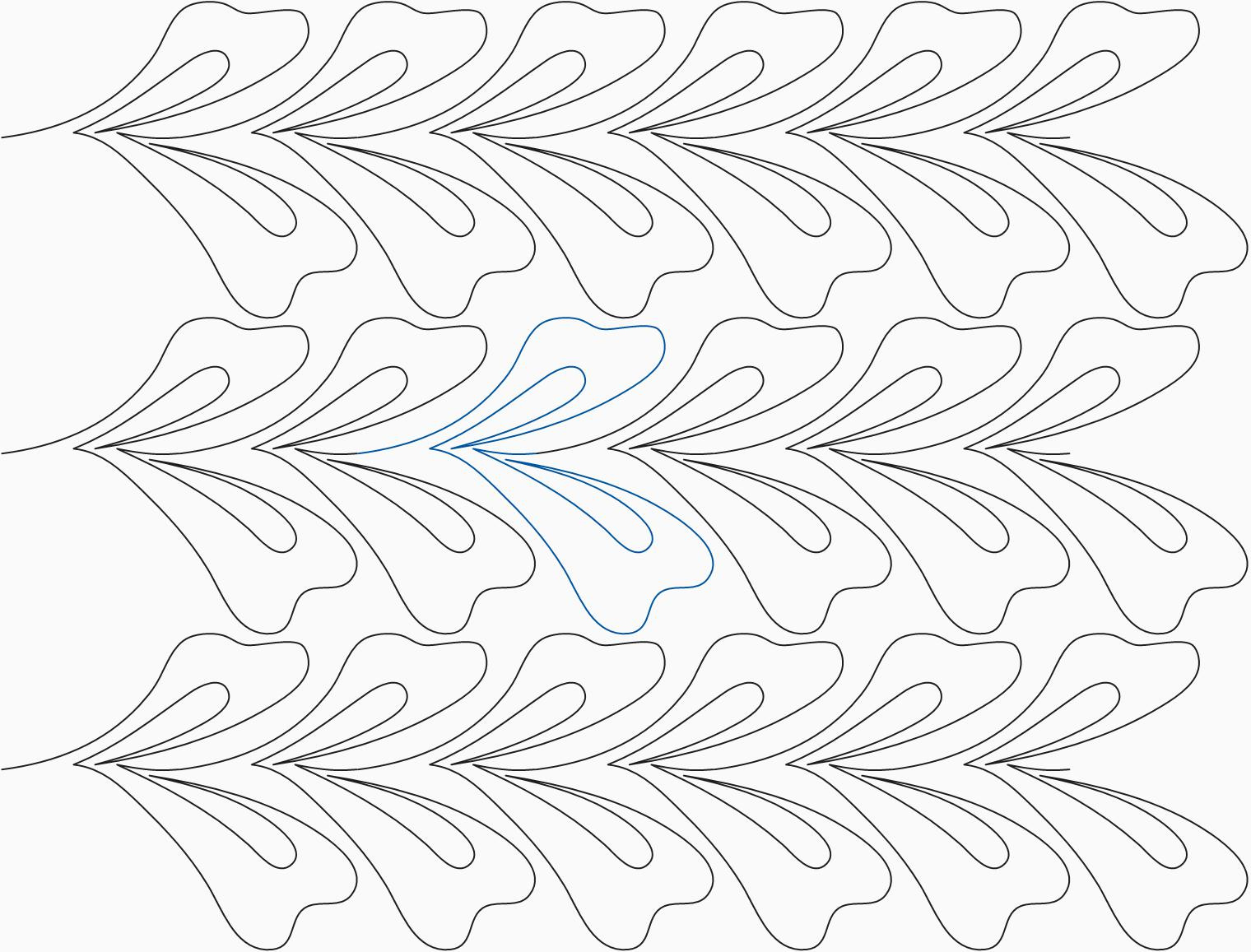 Spineless Feathers Collection E2E Design 3 - Digital Or Printable with Printable Quilting Feather Template