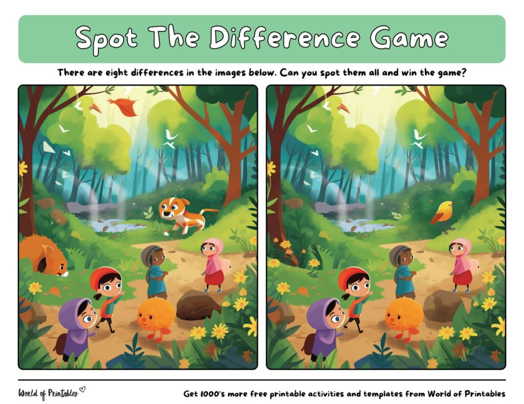 Spot The Difference - 100 Games To Print & Play! - World Of Printables pertaining to Free Printable Spot The Difference Puzzles For Adults